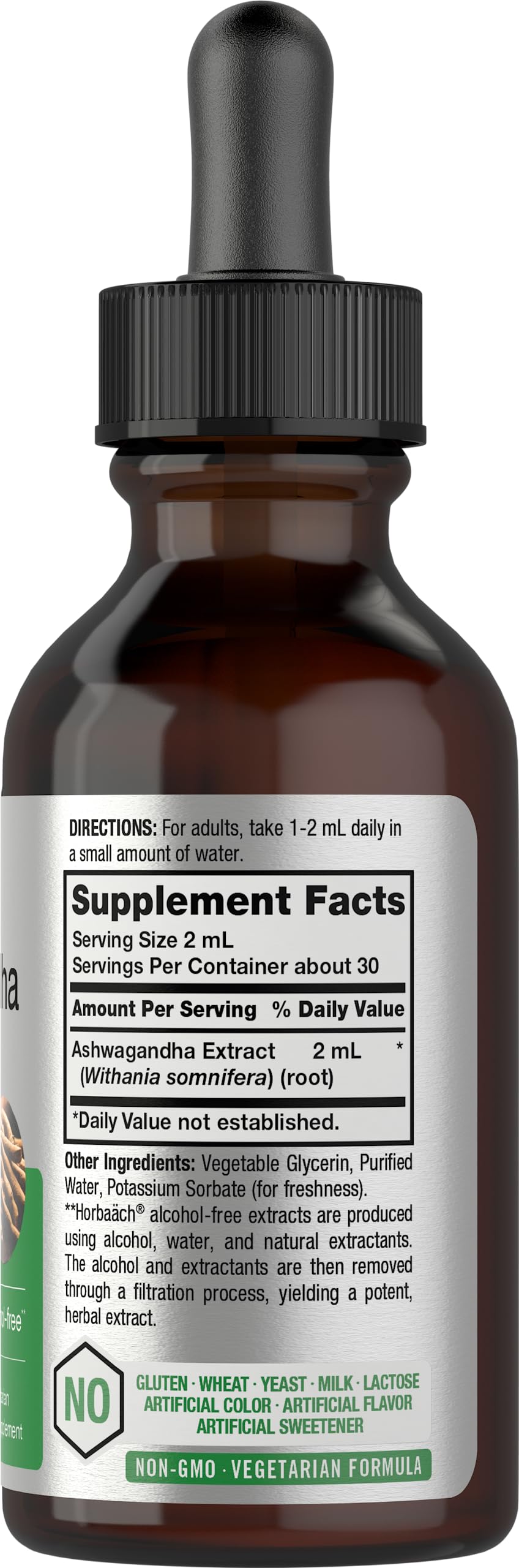 Ashwagandha Root Liquid Extract | 2 fl oz | Alcohol Free Tincture | Vegetarian, Non-GMO, Gluten Free Supplement | by Horbaach Horbäach Au supplements