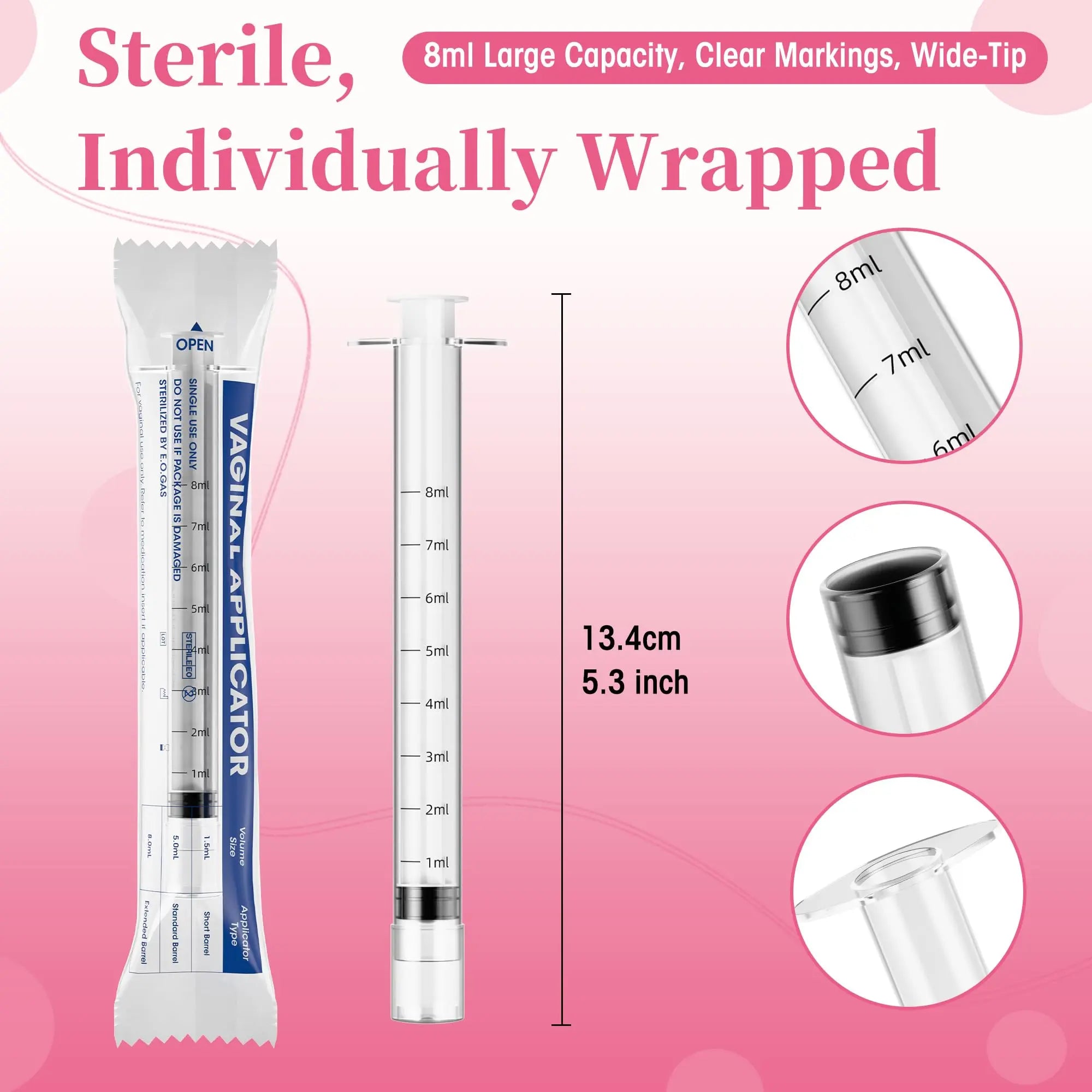Disposable Vaginal Suppository Applicator for Women – 8ml Lube Injector Syringes with Smooth Tip, Fits Most Creams Gels Pills Tablet Suppositories, Sterilized Individually Wrapped, Pack of 20 BeHerk Au supplements