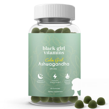 Black Girl Vitamins Calm Girl Ashwagandha + Zinc Gummies Stress Support, Promotes Relaxation & Mental Clarity, Supports Sleep & Immune Health – Doctor-Formulated Daily Vegan Supplement Black Girl Vitamins Au supplements