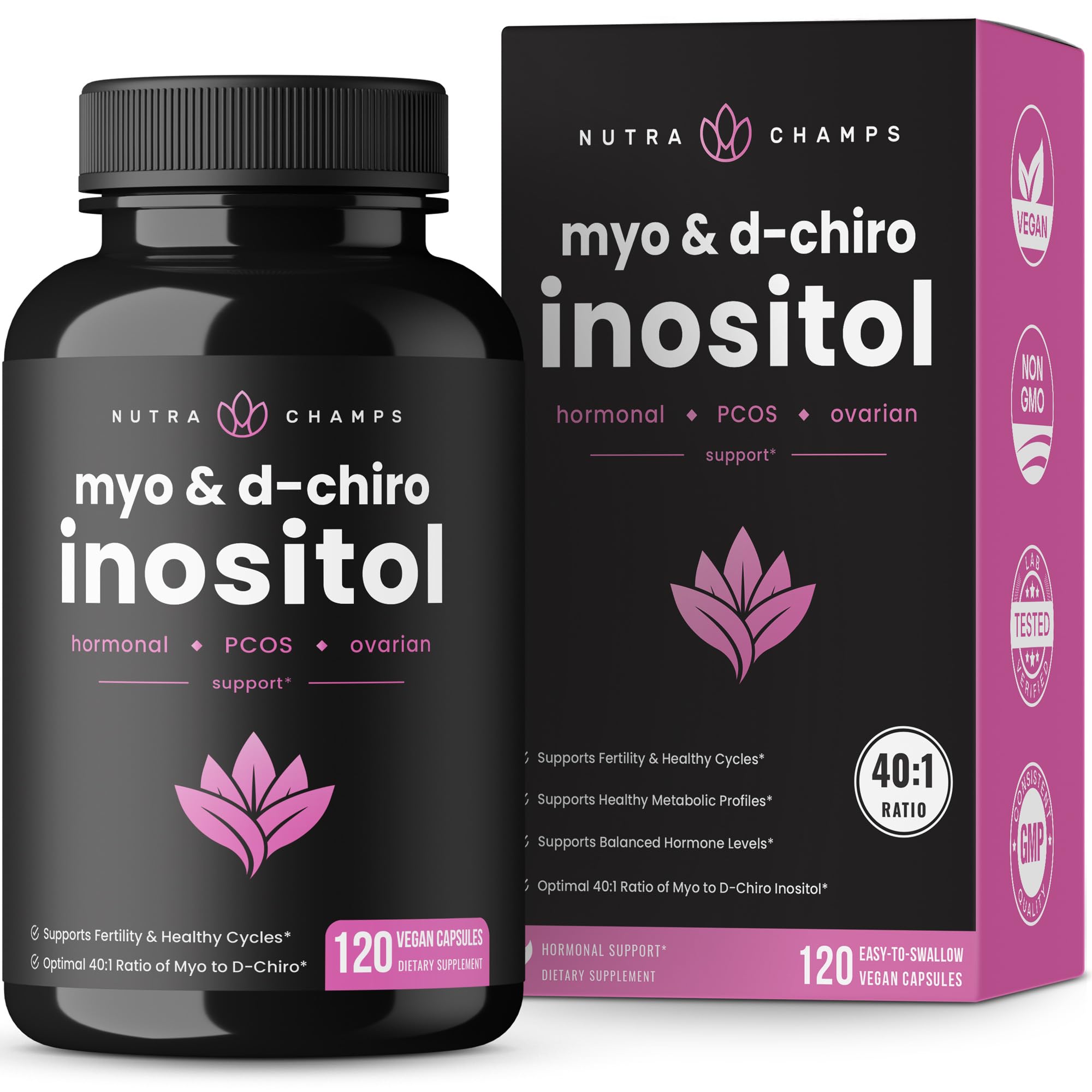 NutraChamps Myo-Inositol & D-Chiro Inositol Supplement | Ovarian & PCOS Support NutraChamps Au supplements