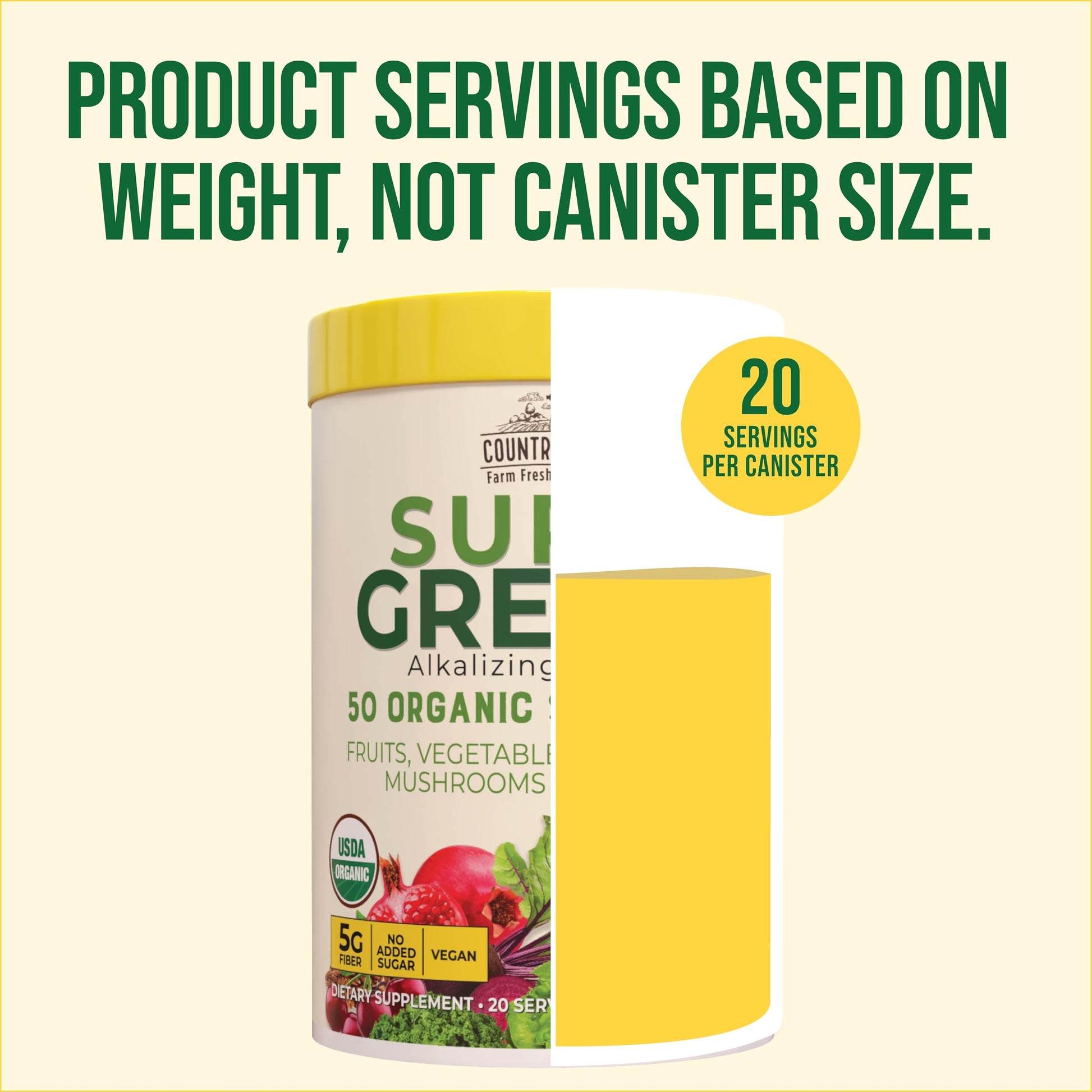 Country Farms Super Greens Apple Banana Powder Smoothie, Organic Super Foods, USDA Organic Drink Mix, Fruits, Vegetables, Mushrooms, Superfood Nutrition, 40 Servings, 2 Pack Country Farms Au supplements