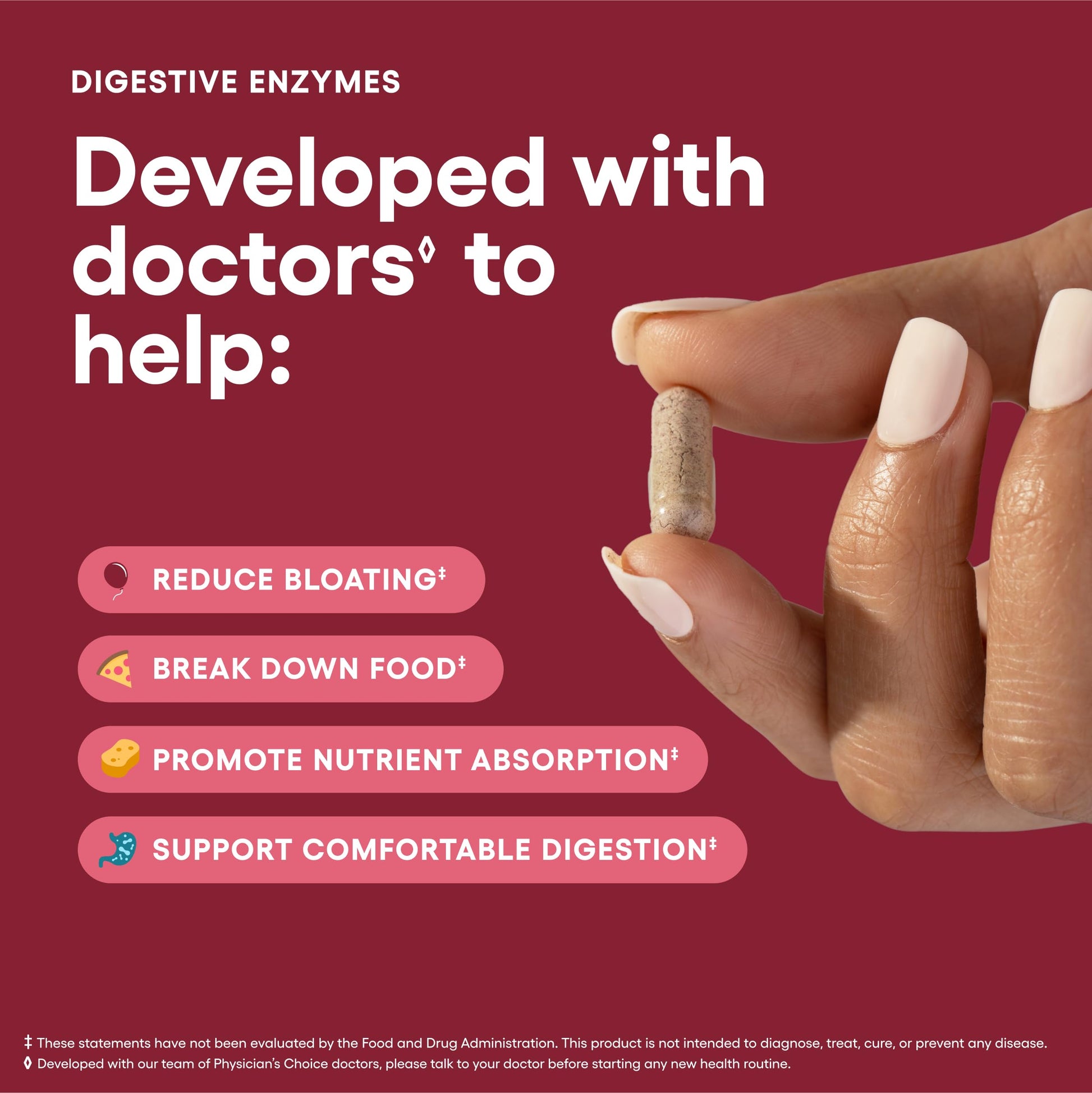 Physician's CHOICE Digestive Enzymes for Bloating & Digestion - 16 Enzymes with Organic Prebiotics & Probiotics for Gut & Digestive Health - Meal Time Discomfort Relief - Dual Action Support - 60 CT Physician's CHOICE Au supplements