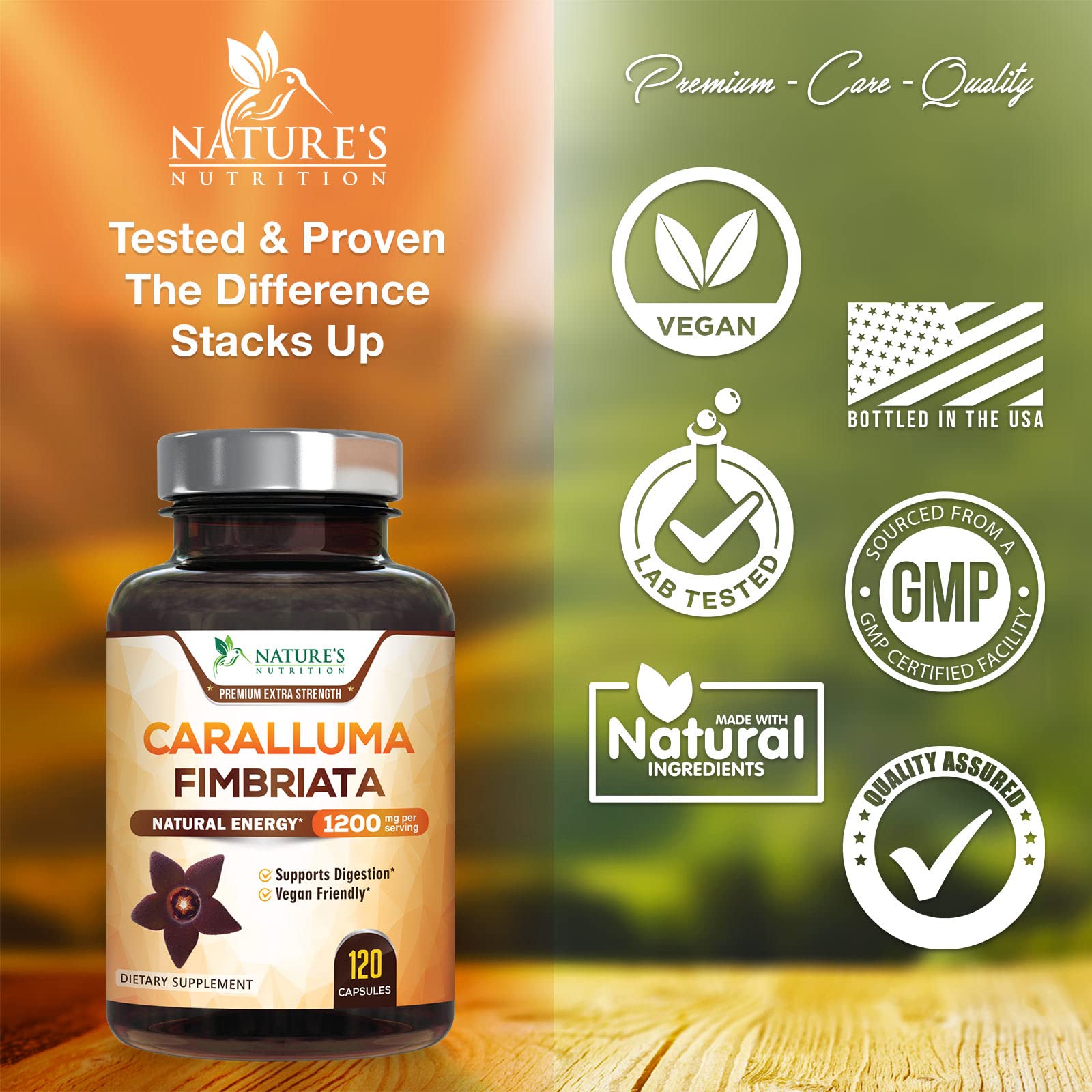 Pure Caralluma Fimbriata Extract Highly Concentrated 1200mg - Natural Endurance Support Nature's Nutrition Au supplements