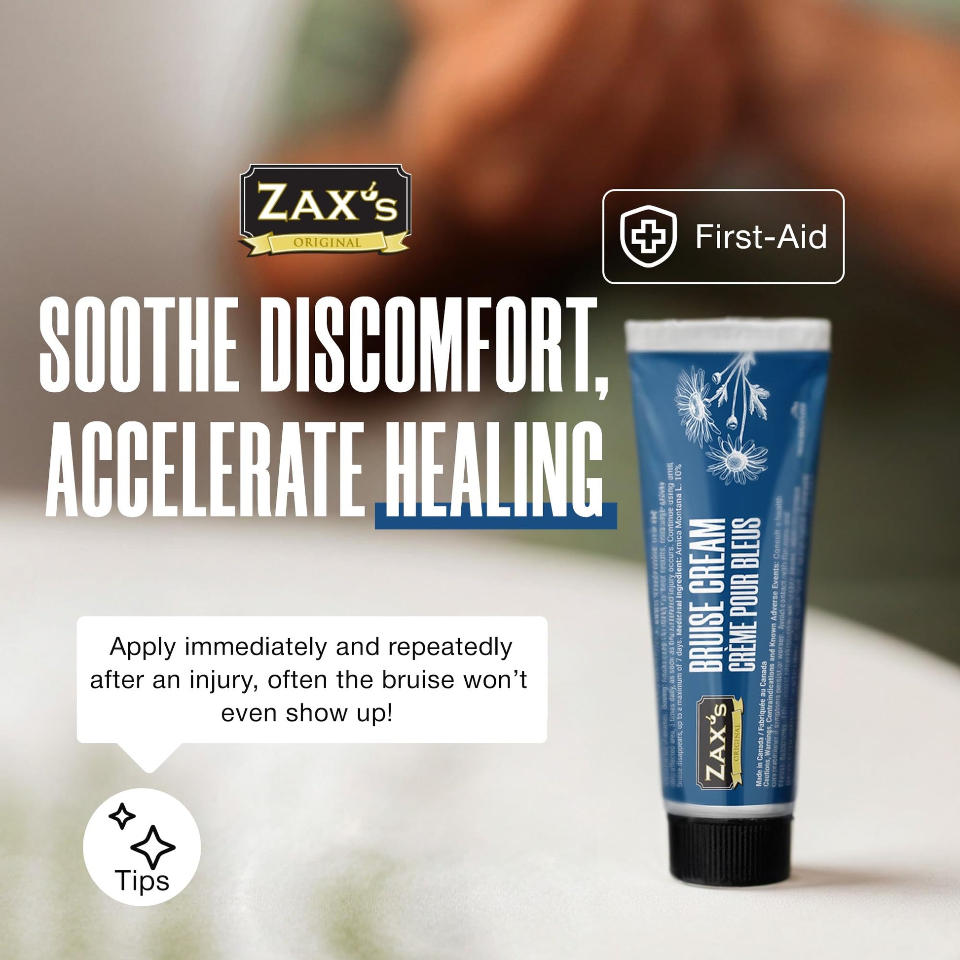 ZAX'S ORIGINAL Bruise Cream - Arnica and Witch Hazel Blend, Gentle on Skin, Plant-Based Ingredients for Skin Care - 28g ZAX'S ORIGINAL Au supplements