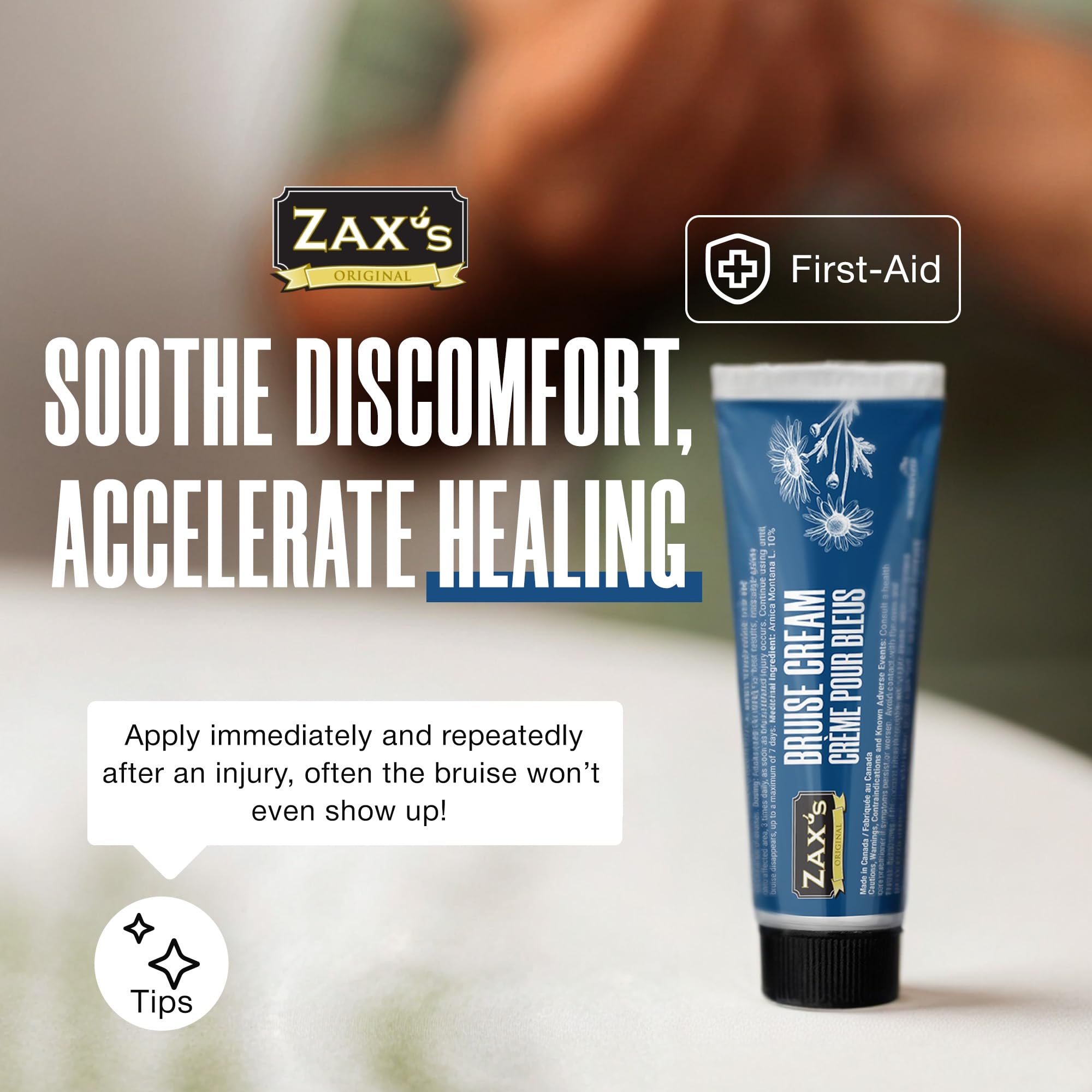 ZAX'S ORIGINAL Bruise Cream - Arnica and Witch Hazel Blend, Gentle on Skin, Plant-Based Ingredients for Skin Care - 28g ZAX'S ORIGINAL Au supplements