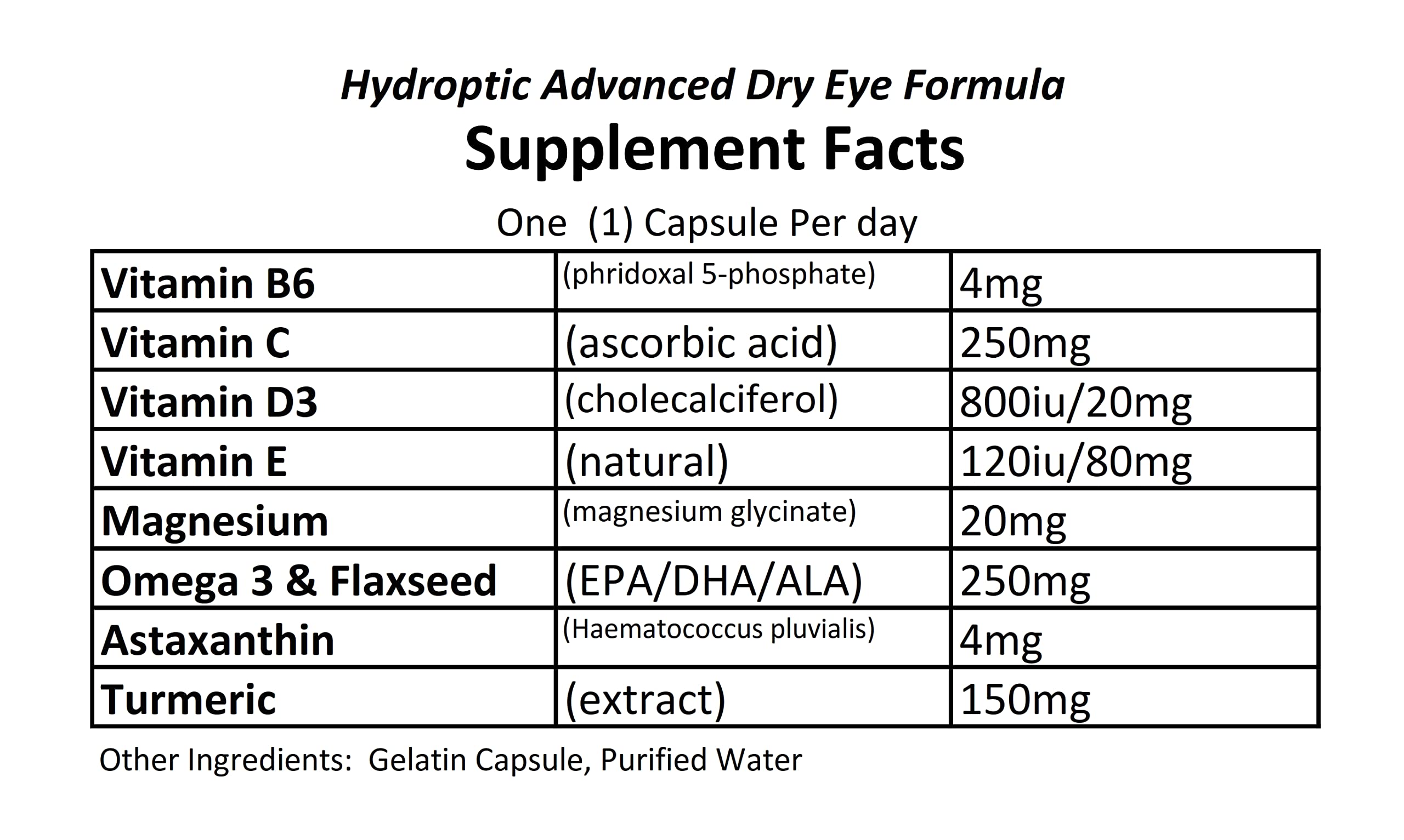 Hydroptic Advanced Dry Eye Formula (One-Per-Day) 180 Day Supply ADVANCED THERACEUTICALS Au supplements