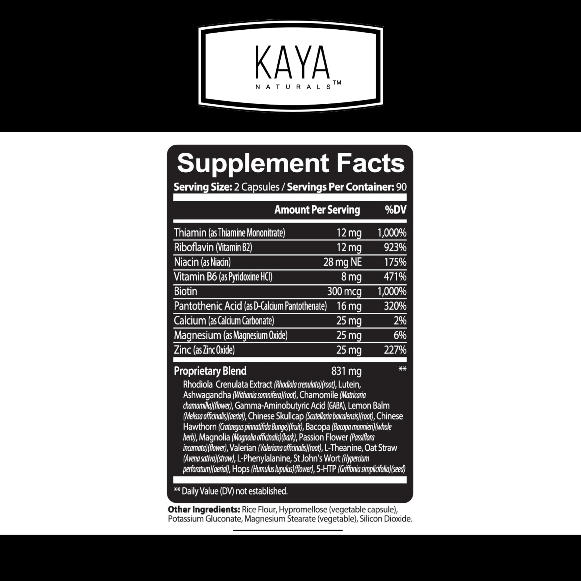 Kaya Naturals - Natural Herbal Support Vitamin Supplement are Designed to Help You find Balance and Relaxation in Your Daily Routine - Vitamin Supplement - 180 Capsules Kaya Naturals Au supplements