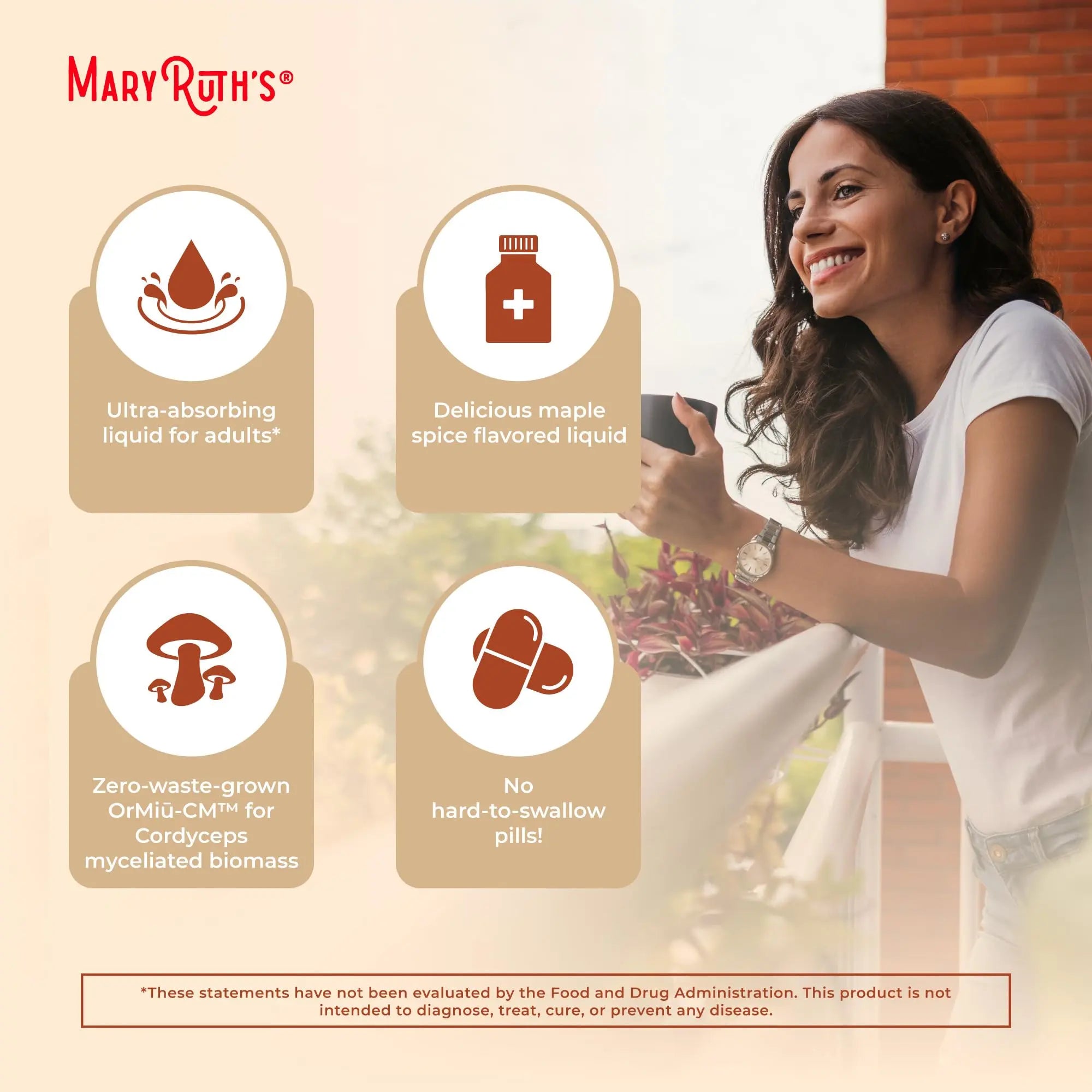 MaryRuth Organics Cordyceps Mushroom Supplement | Ultra Absorption Liposomal | Full Spectrum Mushroom | 200mg Beta-Glucans Per Serving | USDA Organic | Vegan | 7.6 oz | 15 Servings MARYRUTH'S Au supplements