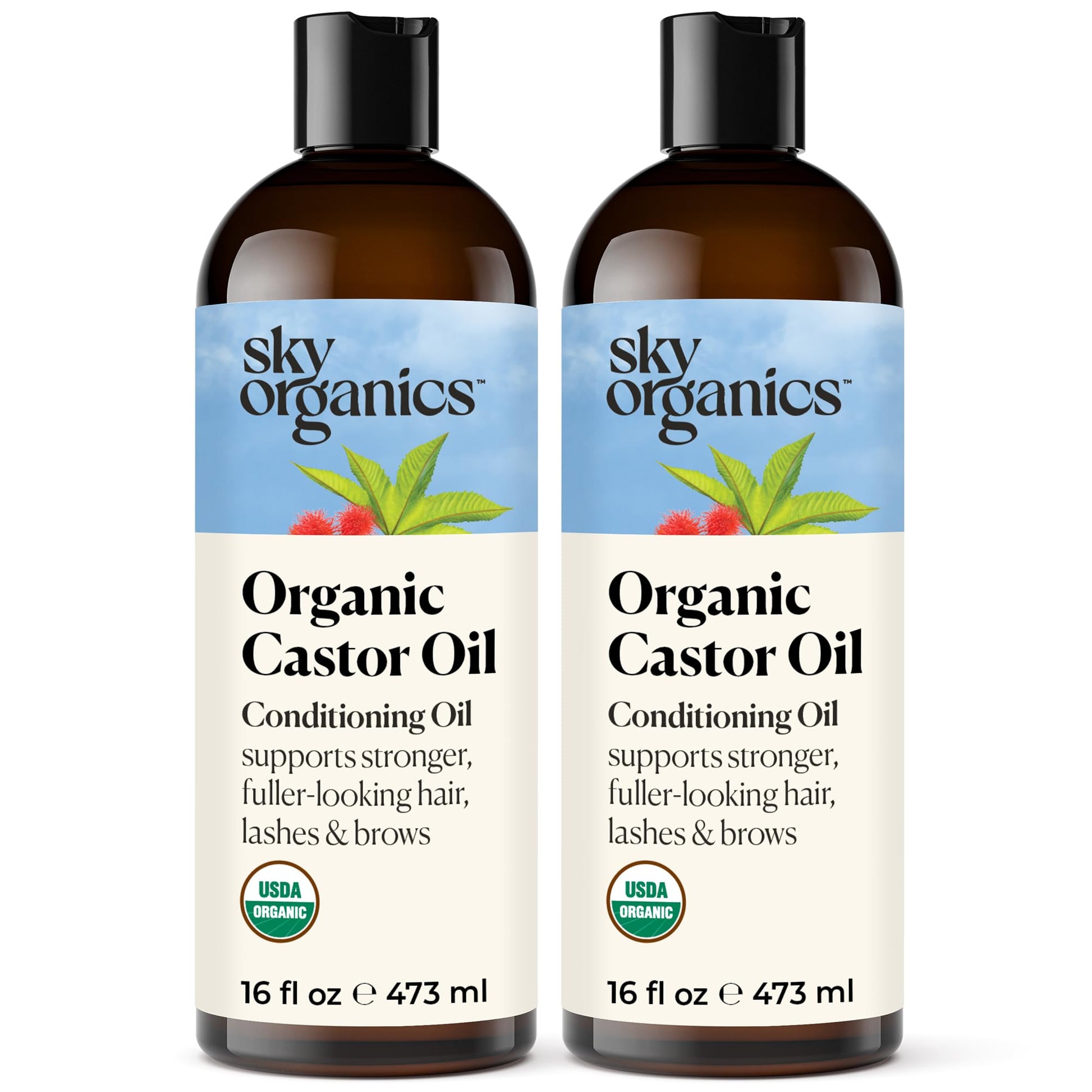 Sky Organics Castor Oil (2x16oz) USDA Organic Cold-Pressed Unrefined100% Pure Sky Organics Au supplements