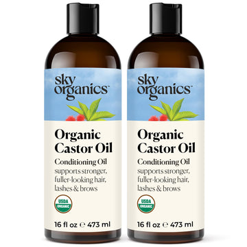 Sky Organics Castor Oil (2x16oz) USDA Organic Cold-Pressed Unrefined100% Pure Sky Organics Au supplements