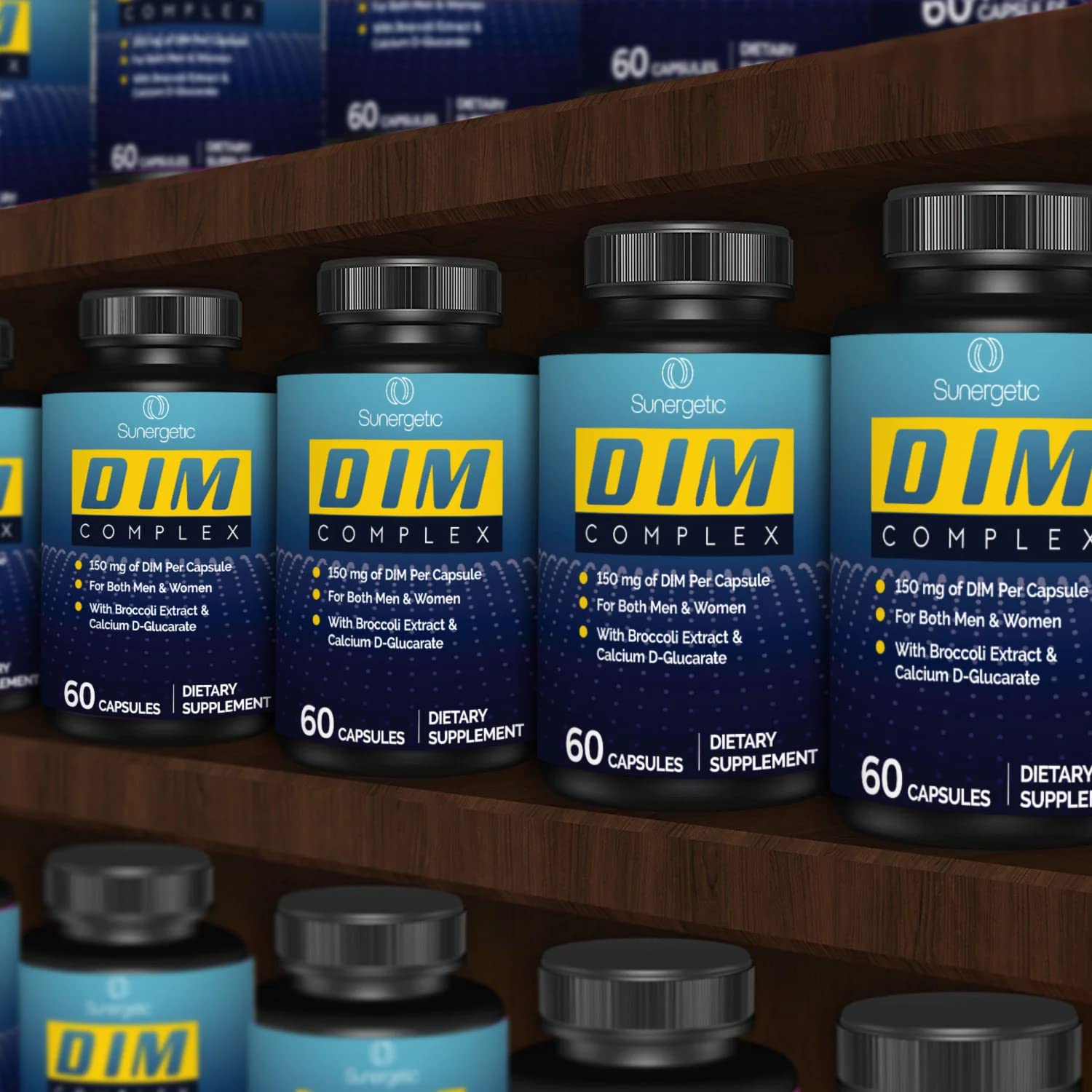Premium DIM Supplement–Includes 150mg DIM (diindolylmethane), Broccoli, Calcium D Sunergetic Au supplements