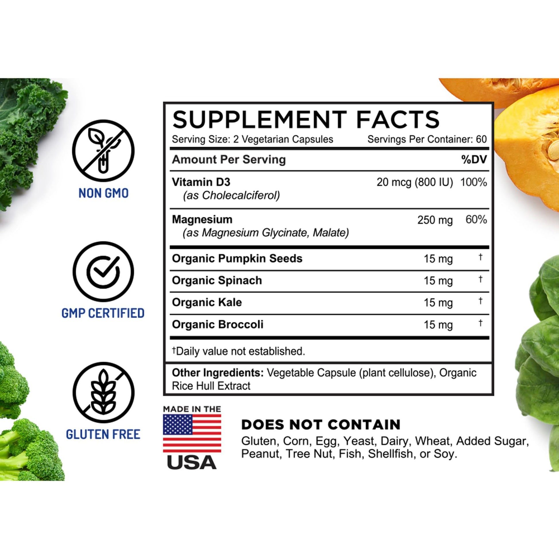 FarmHaven Magnesium Complex –Magnesium Glycinate & Malate w/Vitamin D3, 100% Chelated for Max Absorption, Vegetarian – Bone Health, Nerves, Muscles, 120 Capsules, 60 Days FarmHaven Au supplements