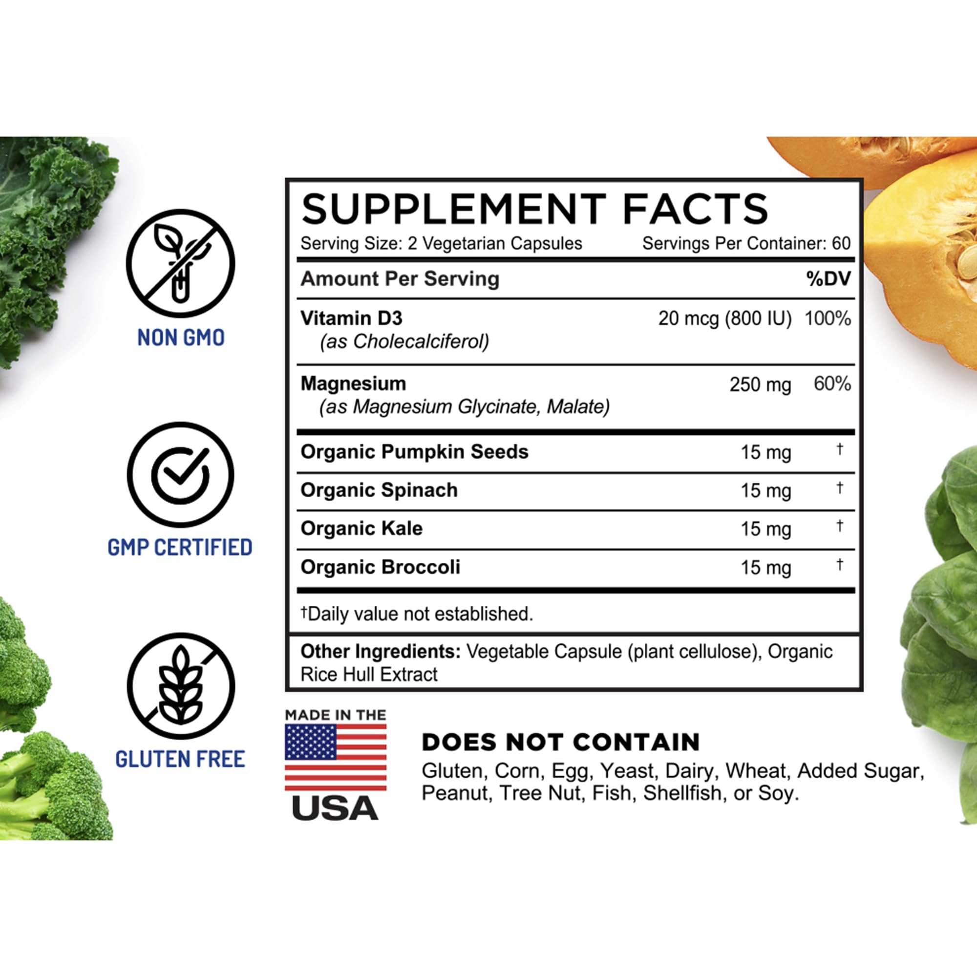 FarmHaven Magnesium Complex –Magnesium Glycinate & Malate w/Vitamin D3, 100% Chelated for Max Absorption, Vegetarian – Bone Health, Nerves, Muscles, 120 Capsules, 60 Days FarmHaven Au supplements