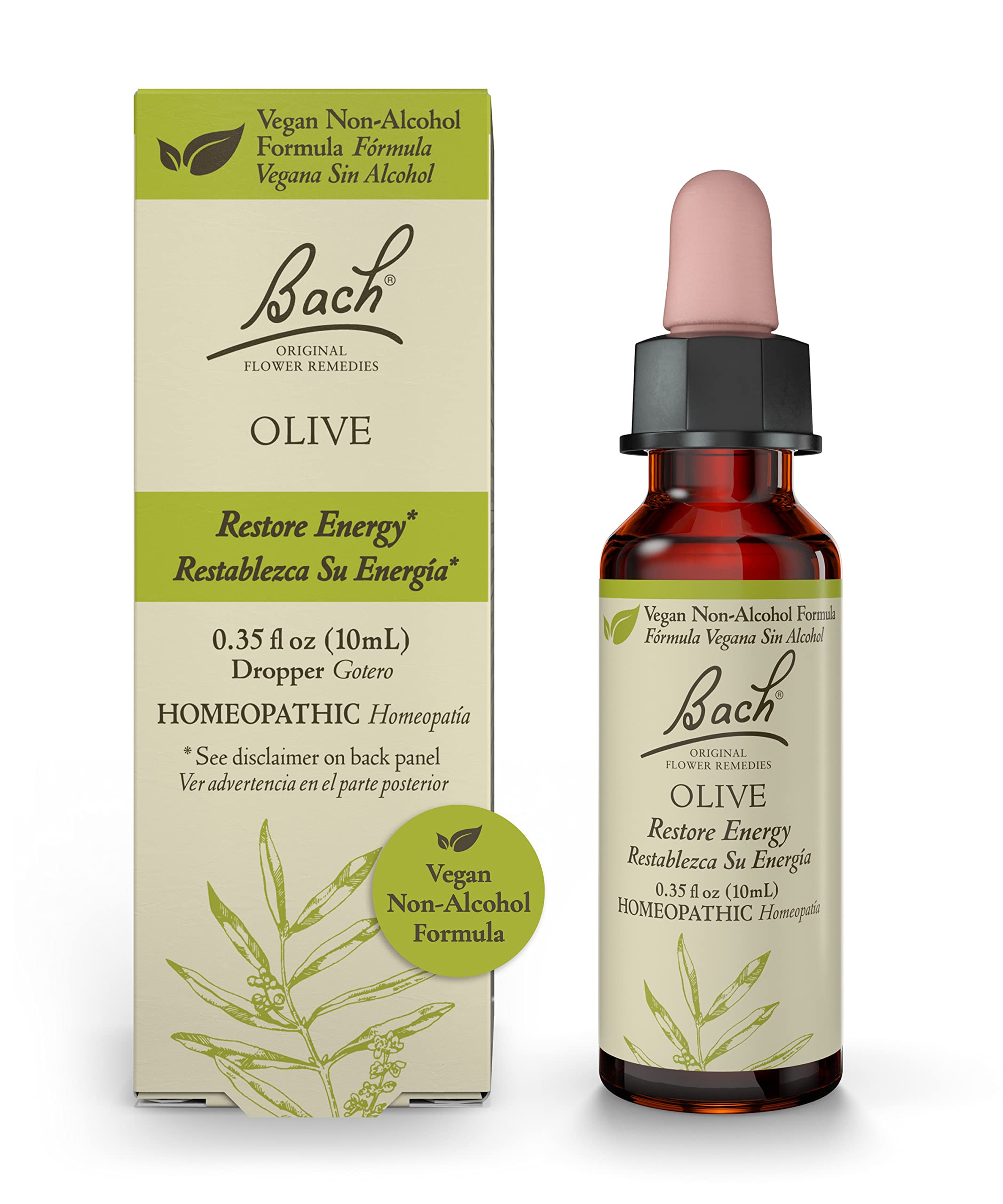 Bach Original Flower Remedies, Olive for Energy (Non-Alcohol Formula), Natural Homeopathic Flower Bach Au supplements