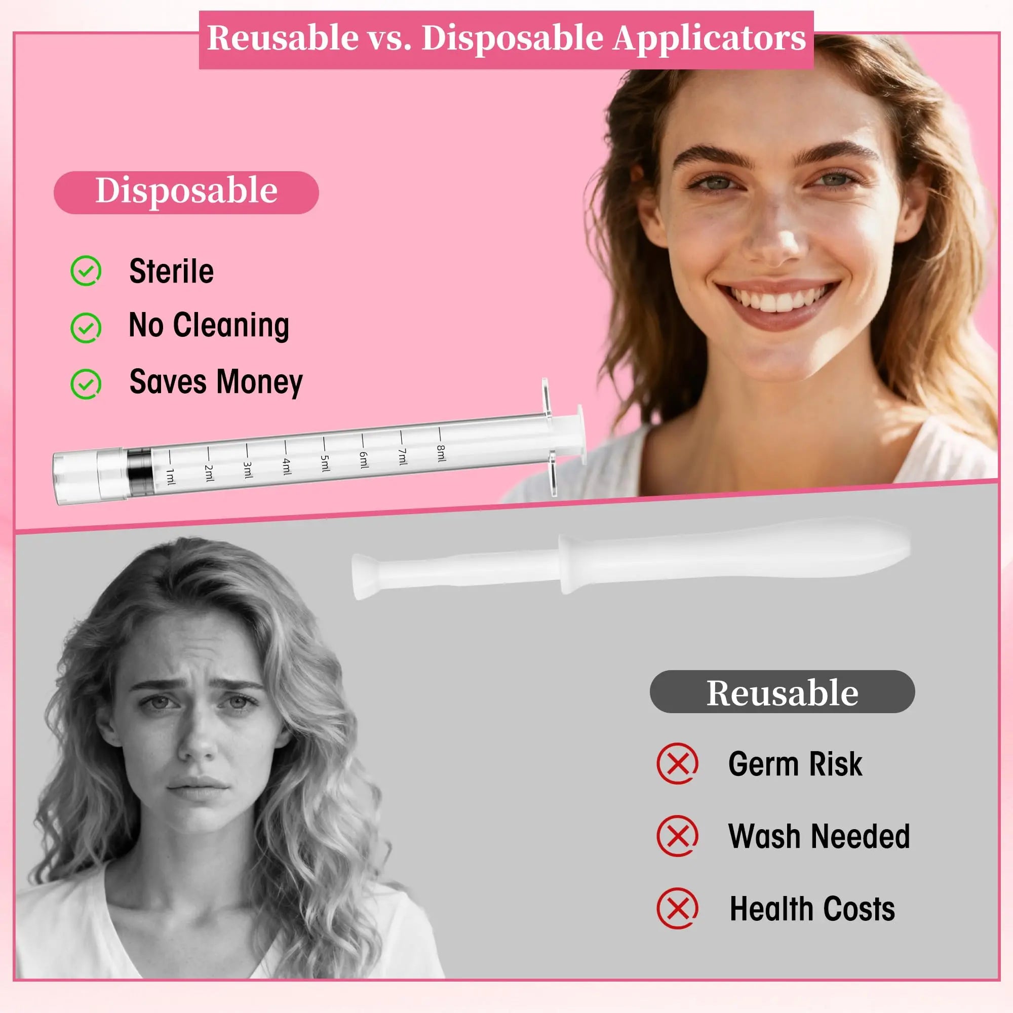 Disposable Vaginal Suppository Applicator for Women – 8ml Lube Injector Syringes with Smooth Tip, Fits Most Creams Gels Pills Tablet Suppositories, Sterilized Individually Wrapped, Pack of 20 BeHerk Au supplements
