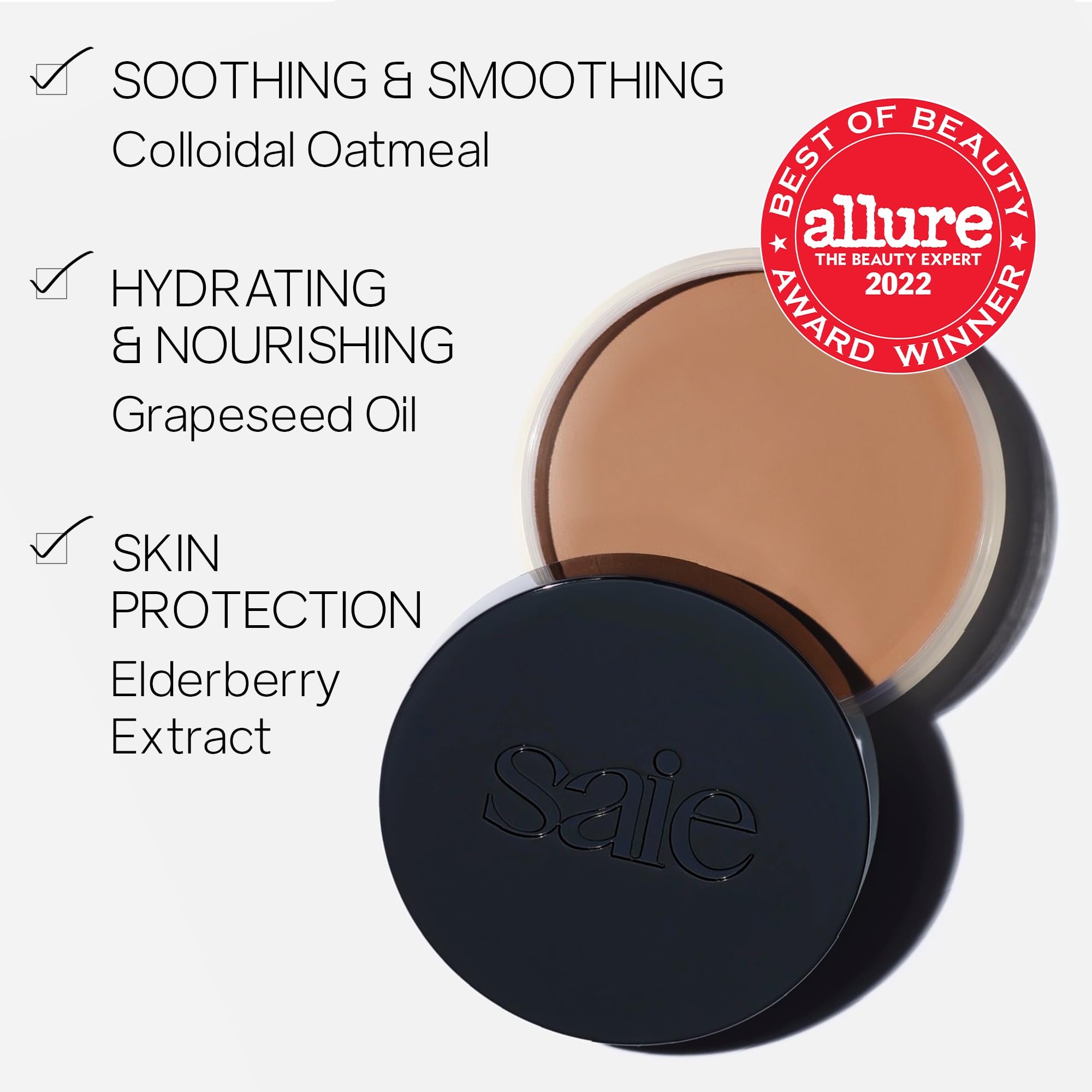 Saie Sun Melt Duo - The Big Brush - Soft, Multi-Use Liquid + Cream Makeup Brush With Synthetic Bristles Bundled With Sun Melt Bronzer in Tan Bronze - Buildable Cream Contour with Velvet Finish (1 oz) Saie Au supplements