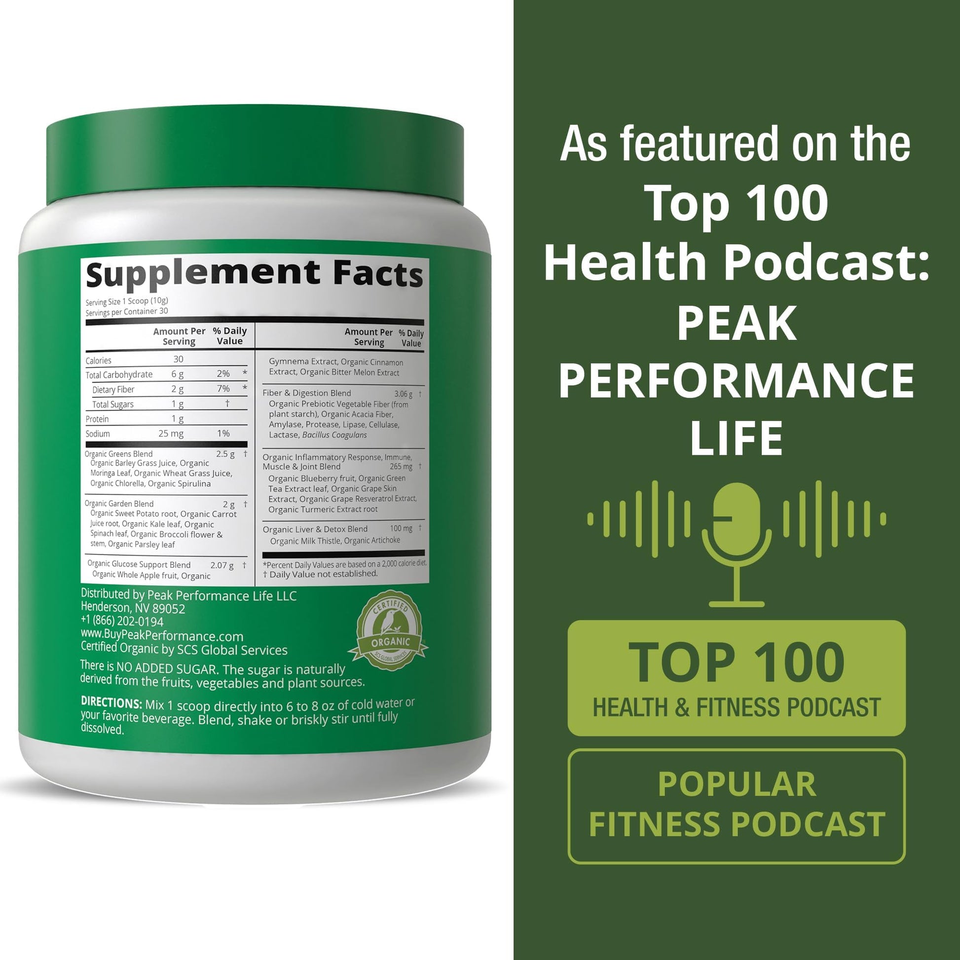 Peak Performance Unsweetened Organic Greens Superfood Powder. Super Greens Powder with 25+ Organic Ingredients for Max Energy and Athletic Performance. Vegan Keto Green Juice Daily Drink Peak Performance Au supplements
