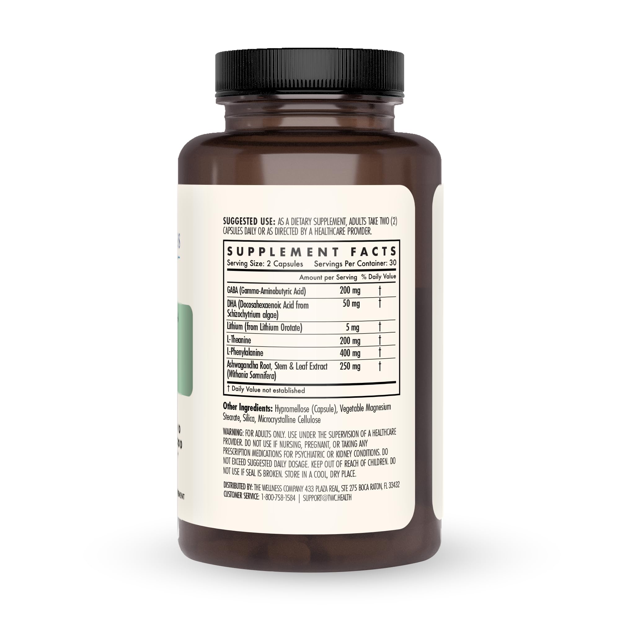 Mind Lift - Mood Boost, Mental Focus, Cognitive Defense - Lithium, GABA, DHA L-Phenylalanine | 60ct (1 Month Supply) The Wellness Company uk supplements