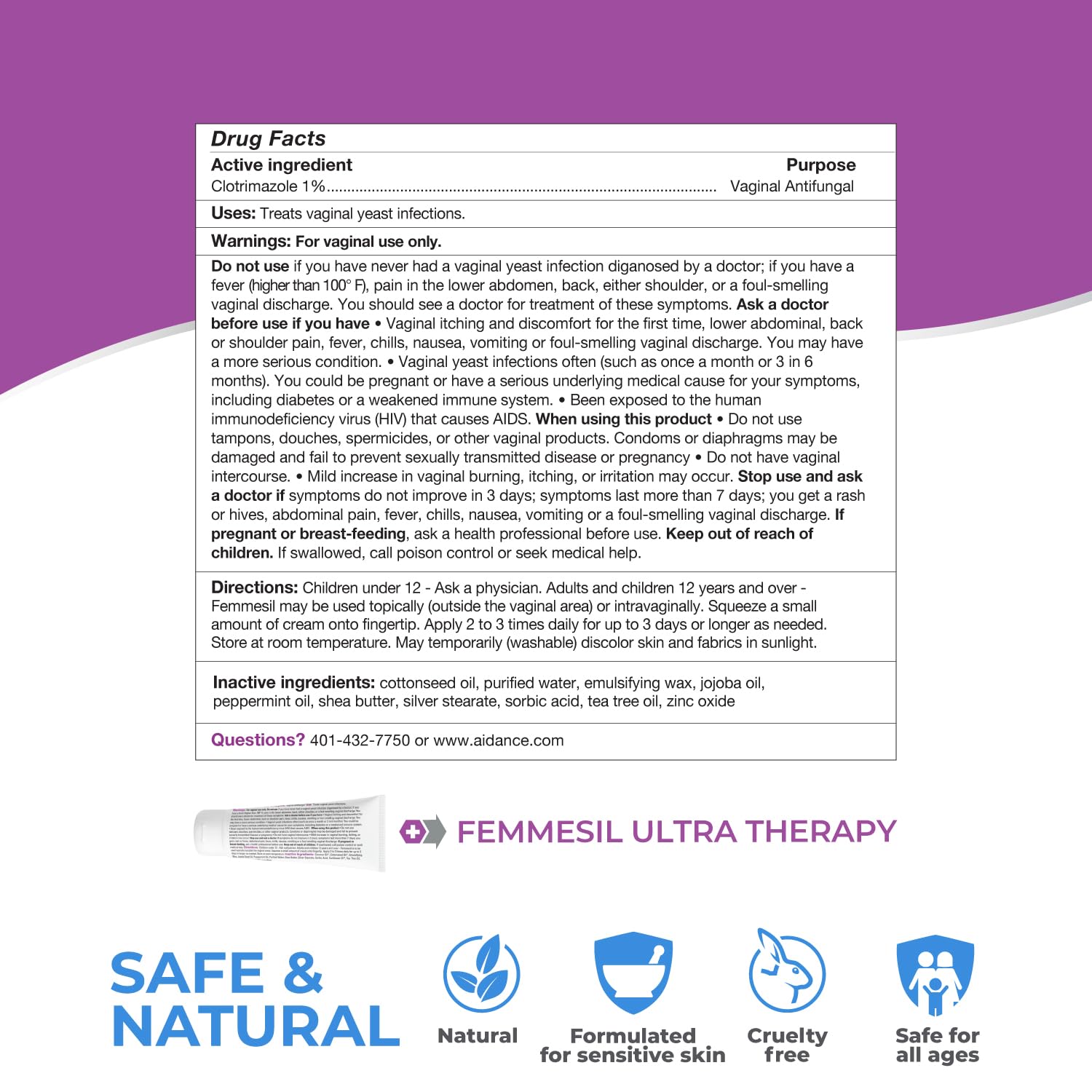 Femmesil Yeast Infection Ointment MAX Strength, Vaginal Yeast Infection Treatment for Women Feminine Care terrasil Au supplements