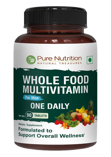 Pure Nutrition Whole Food Multivitamins for Men | 90 Tabs | One-A-Day | 100% RDA | 24 Natural Vitamins and Minerals | PURE NUTRITION NATURAL TREASURES Au supplements