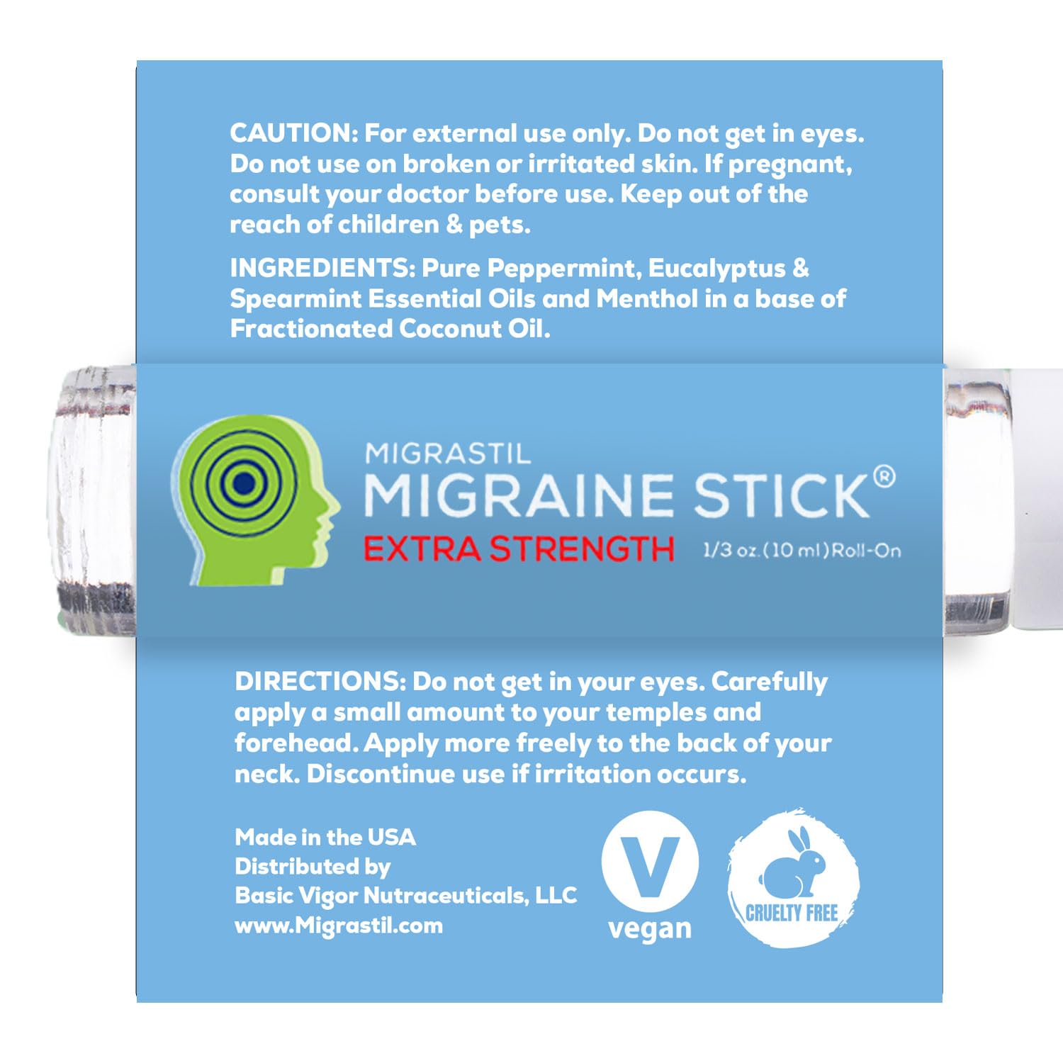 Basic Vigor Migrastil Extra Strength Migraine Stick & Topical Magnesium Cream Bundle Basic Vigor Au supplements