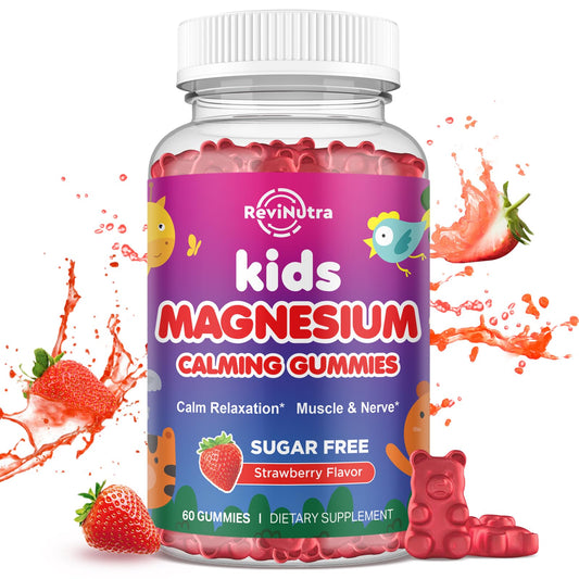ReviNutra Magnesium Gummies for Kids - Magnesium Glycinate Gummies with L-Theanine, Chamomile, Vitamin B6, D for Kids & Adults Sleep ReviNutraUS supplements