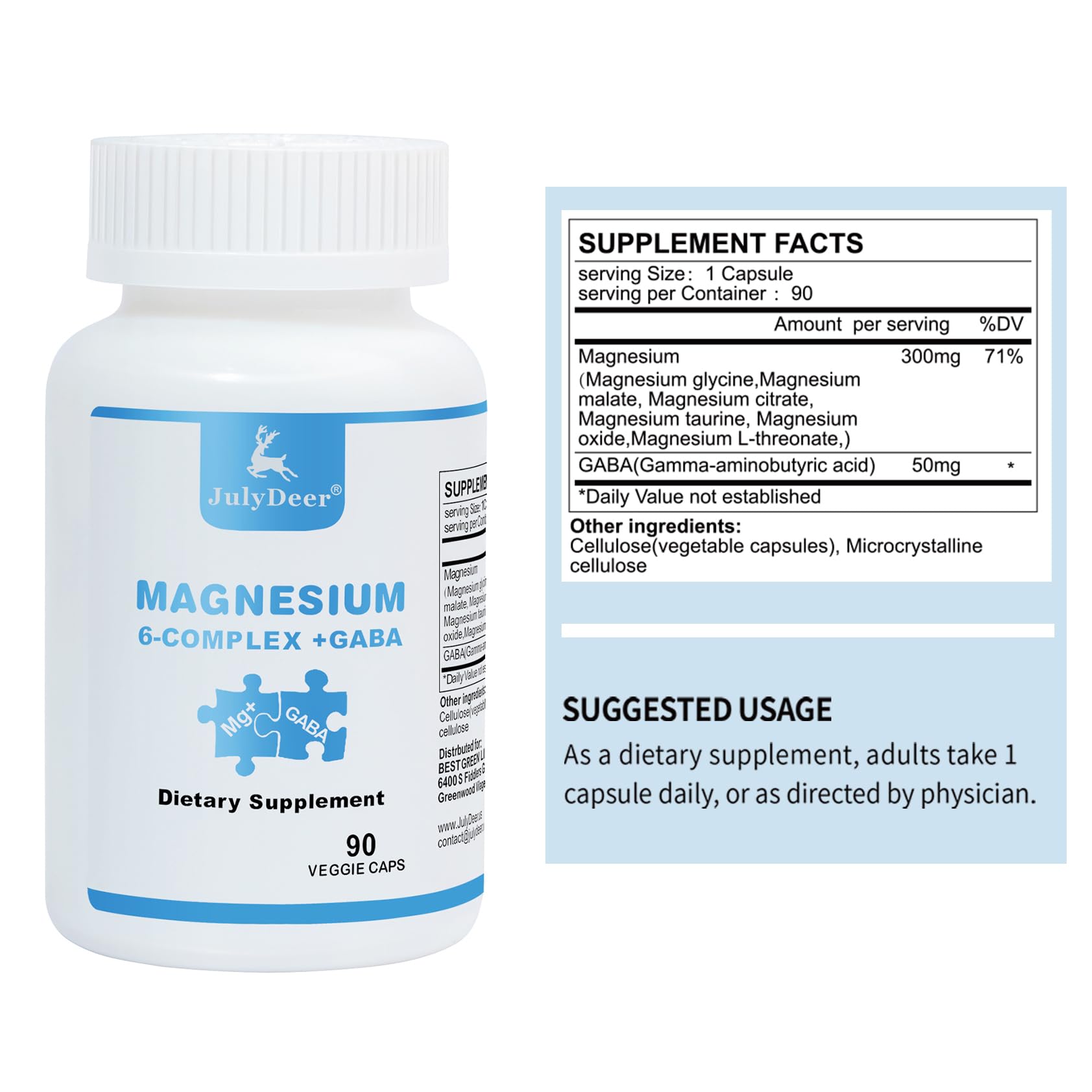 3 Bottles Sixfold Magnesium Complex | 350mg of Magnesium Glycinate, Malate, Citrate, Taurine, Oxide, Mg+ for Muscles,Nerves,& Energy, GABA Sleep Support | High Absorption | Vegan | 90 Capsules Risabou Au supplements