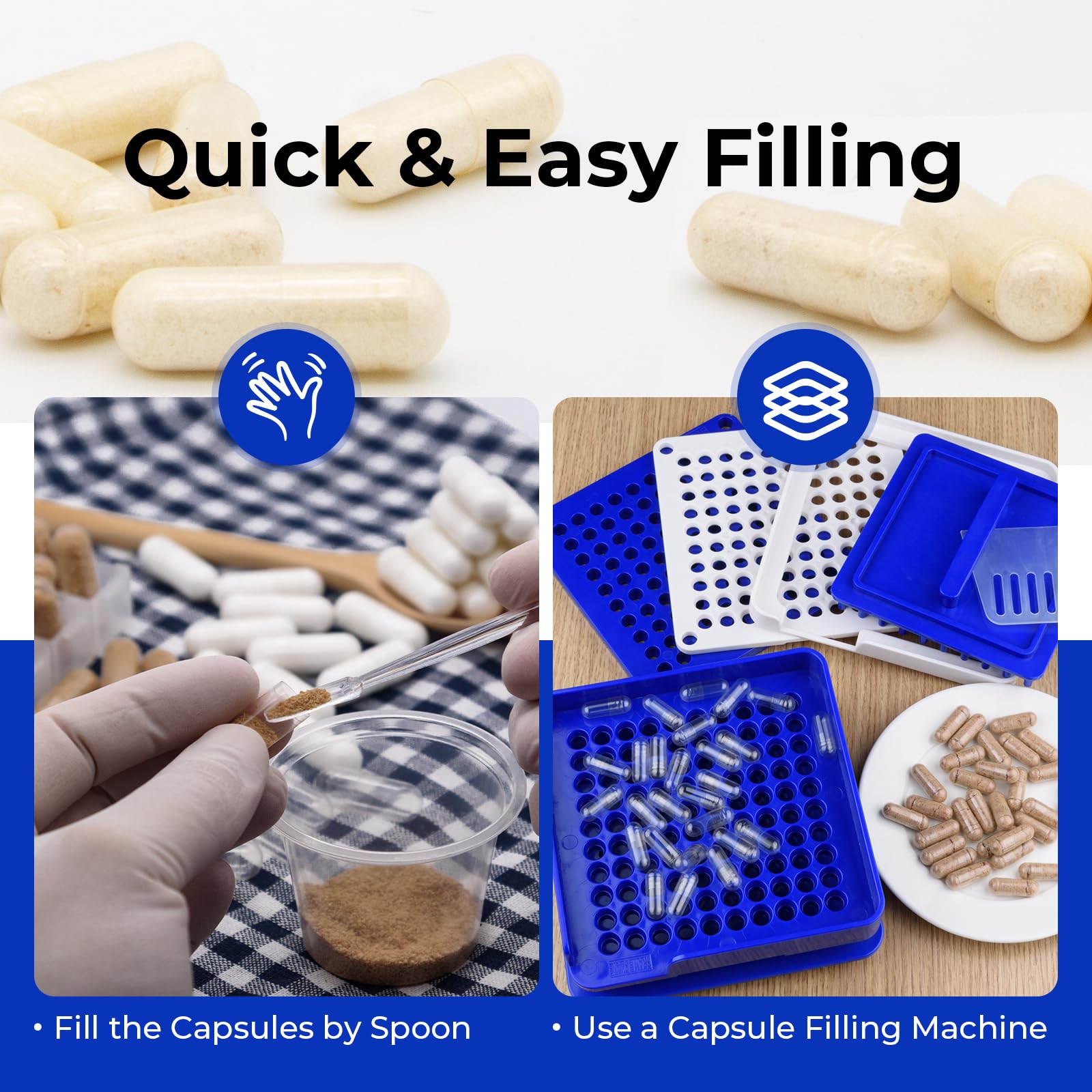 ATLEMISME Empty Vegan Capsules Size 4 - Vegan Capsules DIY Vegetable Capsule Filling - Veggie Caps with 2 Micro Lab Spoons for Capsule Filling ATLEMISME Au supplements
