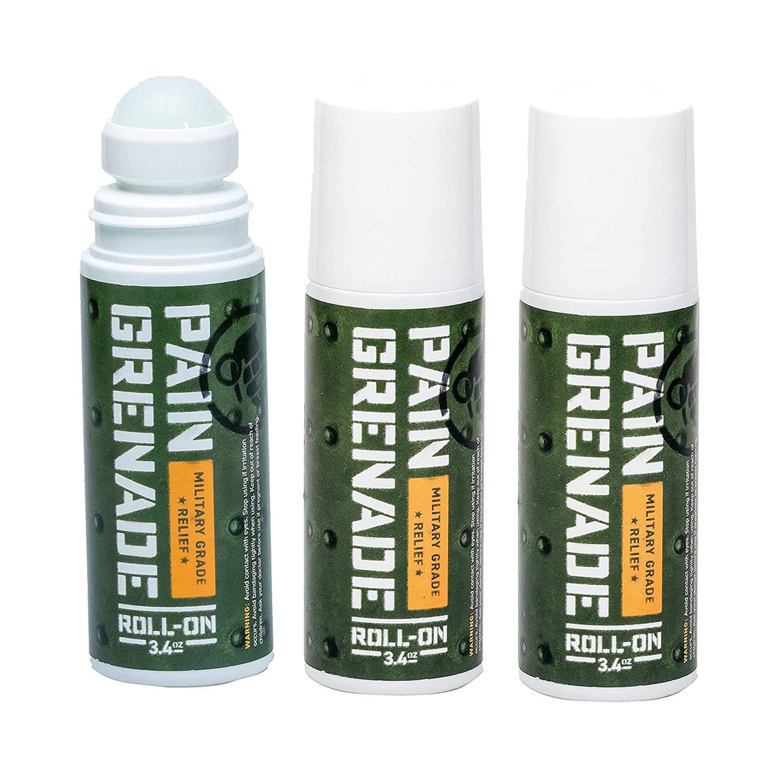 Plant Powered Roll-On Gel by Pain Grenade - Cooling and Warming Gel with Arnica, Menthol, Camphor, Glucosamine, and Other All Natural Botanicals - 3 - Pack M PAIN MANAGEMENT TECHNOLOGIES Au supplements