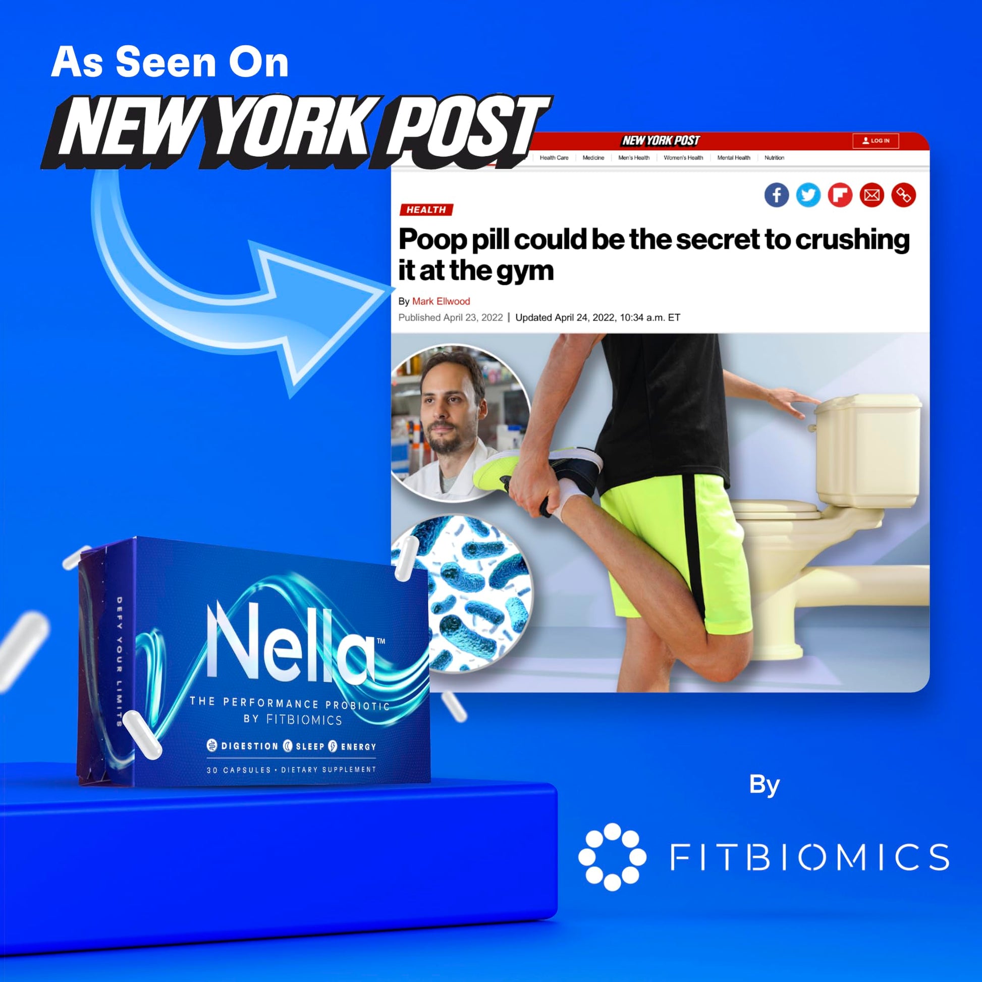 FITBIOMICS Nella Gut Health Supplements for Women & Men (30 Capsules) FITBIOMICS Au supplements