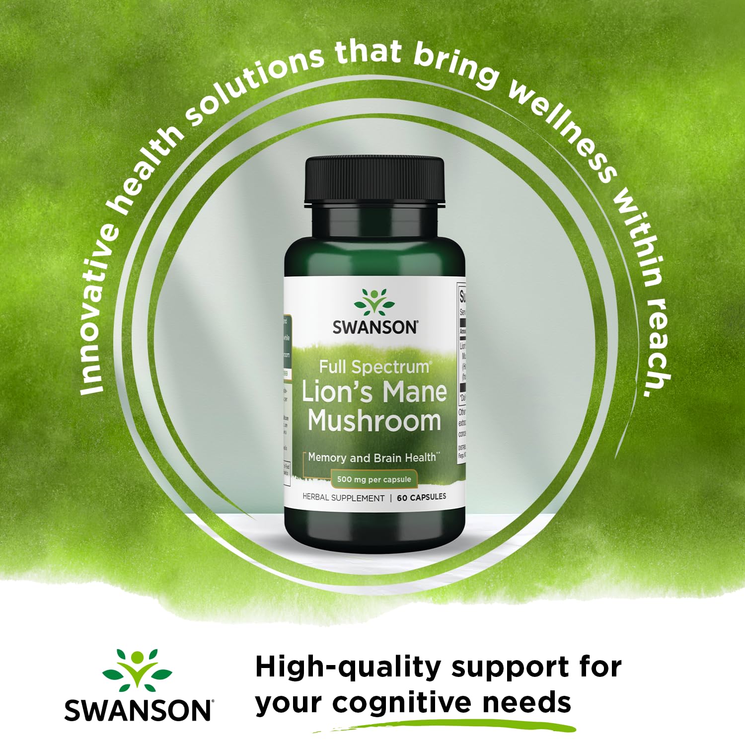Swanson Lion's Mane Mushroom Capsules - 500 mg Each, 60 Capsules Swanson Au supplements