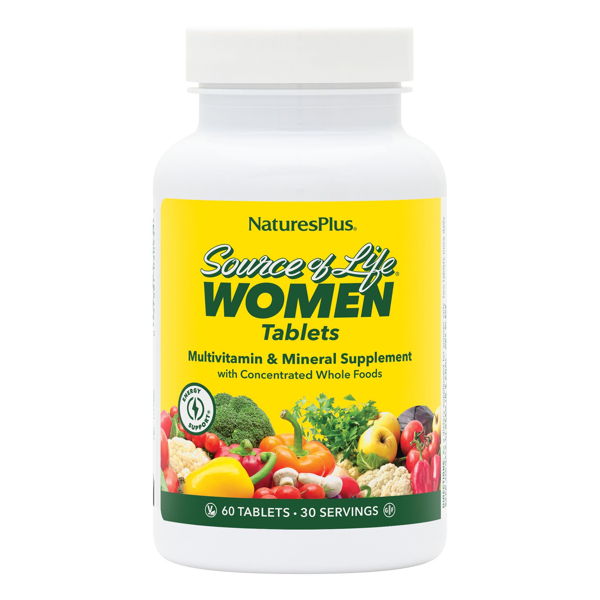 NaturesPlus Source of Life Women - 60 Tablets - Multivitamin & Mineral Supplement - with Iron, Calcium, Folate & Lutein - Gluten Free, Vegetarian - 30 Servings NaturesPlus Au supplements