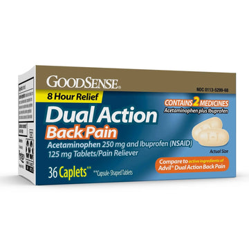 GoodSense Dual Action Acetaminophen and Ibuprofen (NSAID) Tablets, 250 mg/125 mg, Back Pain, 36 Count GoodSense Au supplements
