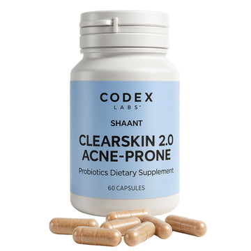 Codex Labs Shaant Clear Skin Supplement – 60 Vegan Capsules | Acne Probiotics with 9-Strain Blend, Green Tea EGCG & Guggul – Daily Support for Acne-Prone Skin & Clear Complexion Codex Labs Au supplements