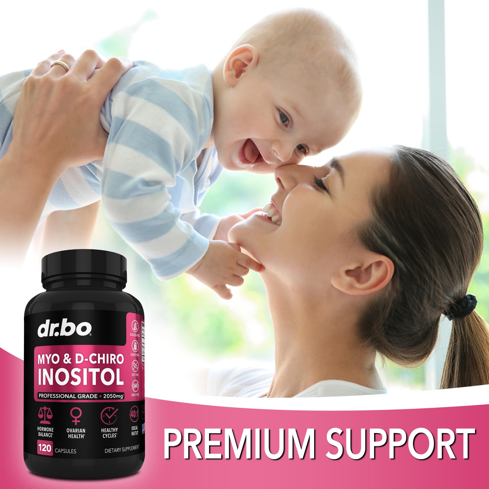 Myo-Inositol & D-Chiro Inositol Supplement Capsules - 40:1 Ratio Hormone Balance DR. BO Au supplements