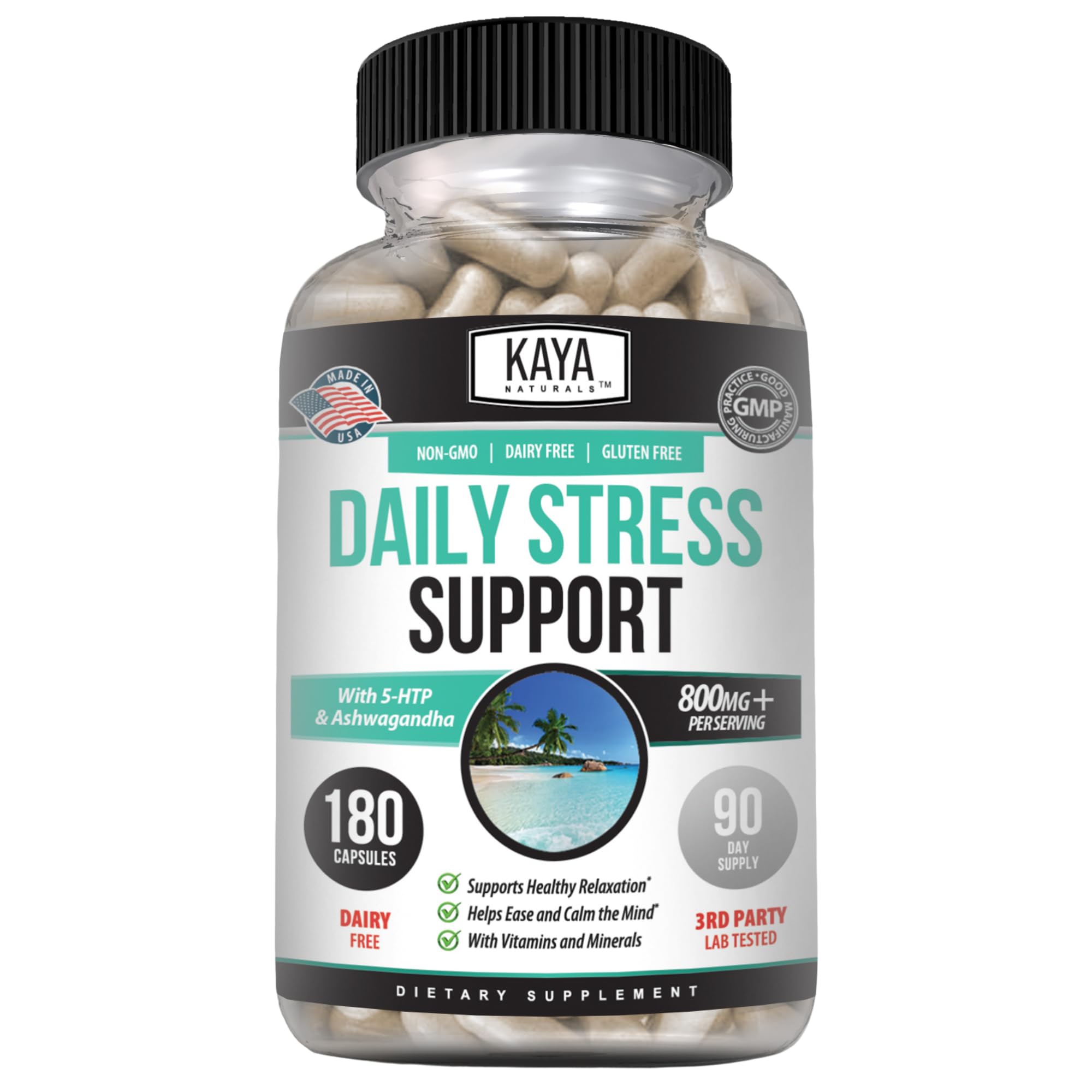Kaya Naturals - Natural Herbal Support Vitamin Supplement are Designed to Help You find Balance and Relaxation in Your Daily Routine - Vitamin Supplement - 180 Capsules Kaya Naturals Au supplements