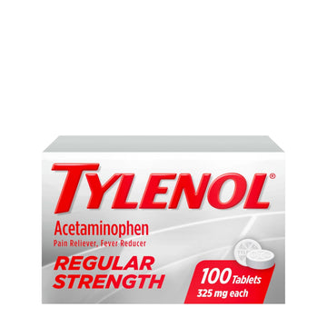 Tylenol Regular Strength Tablets with 325 mg of Acetaminophen, Fever Reducer & Pain Reliever for Headache, Backache, Muscle Aches, Joint Pain & Menstrual Cramps, 100 ct Tylenol Au supplements