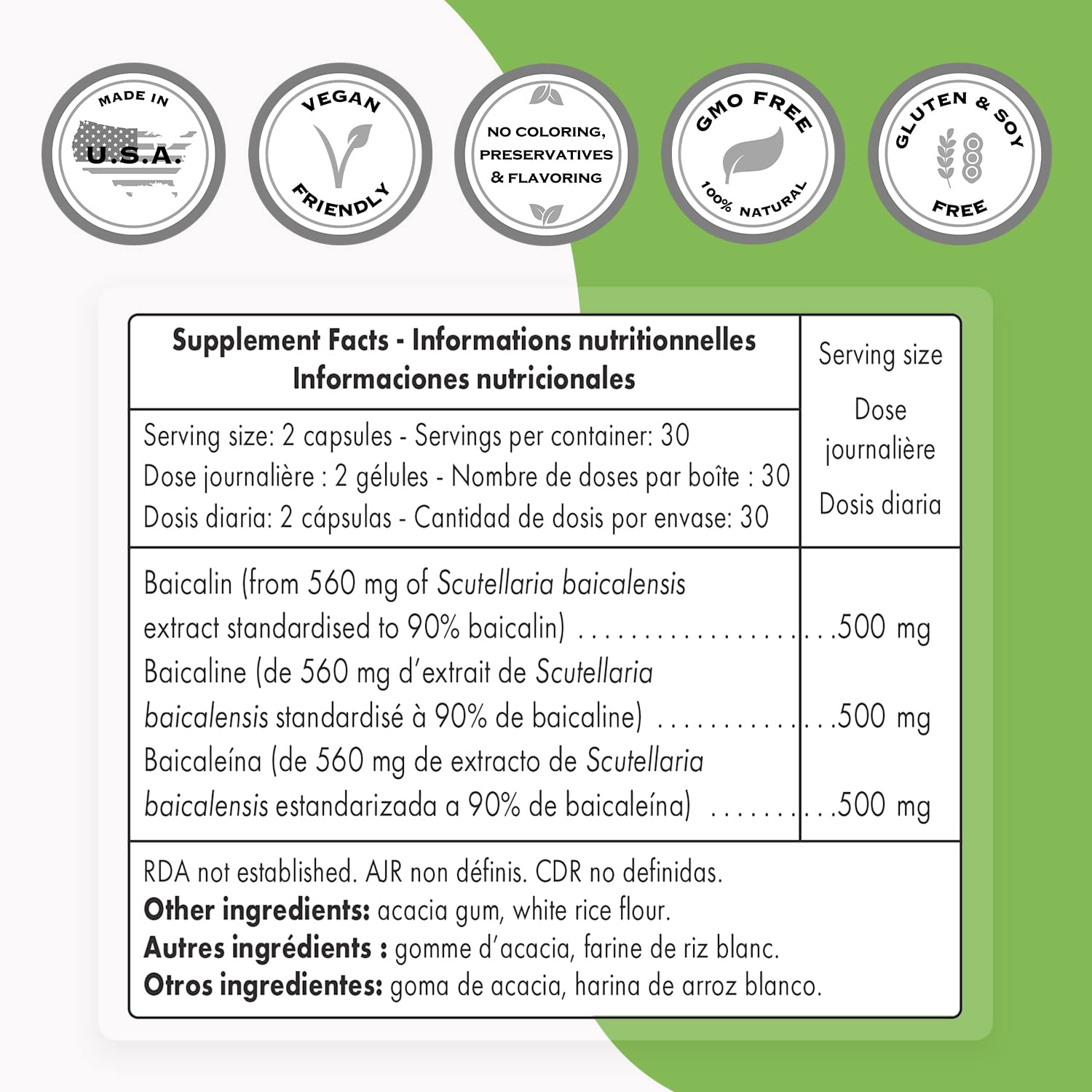 Supersmart - 90% Baicalin 500mg per Day (Scutellaria Baicalensis) - Chinese Skullcap Supersmart Au supplements