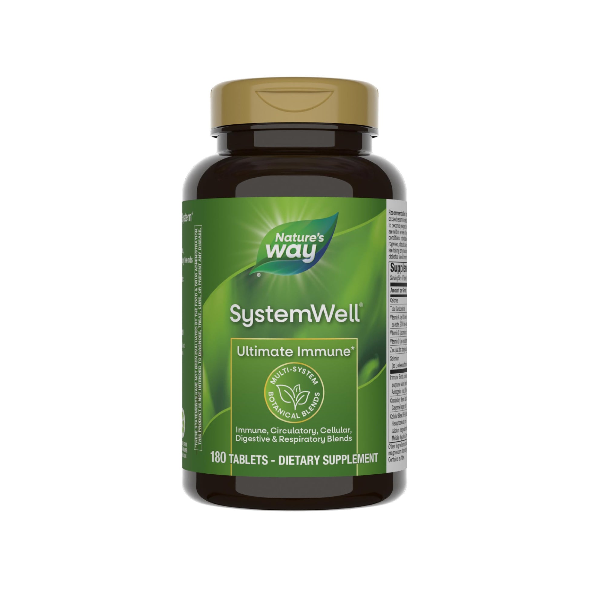 Nature's Way Systemwell Ultimate Immune* with Vitamins C, A, D, Zinc, & Selenium, Multi-System Botanical Blends Including Immune, Respiratory, Digestive & Circulatory, 180 Tablets (Packaging May Vary) Nature's Way Au supplements