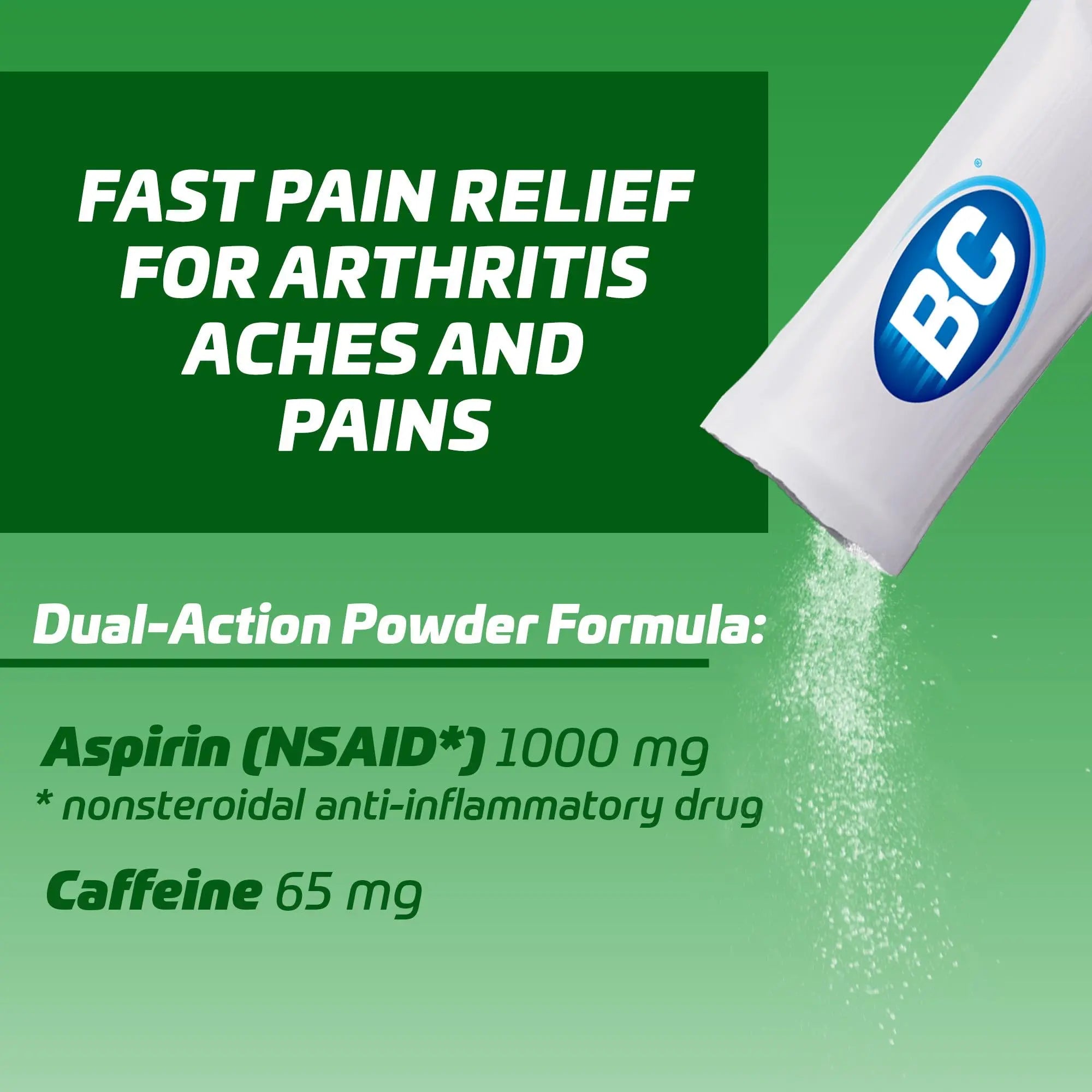 BC Powder | Fast Pain Relief | Arthritis | Aspirin (NSAID) & Caffeine | 50 Count and BC Powder | Fast Pain Relief | Aspirin (NSAID) & Caffeine | 50 Count BC Au supplements