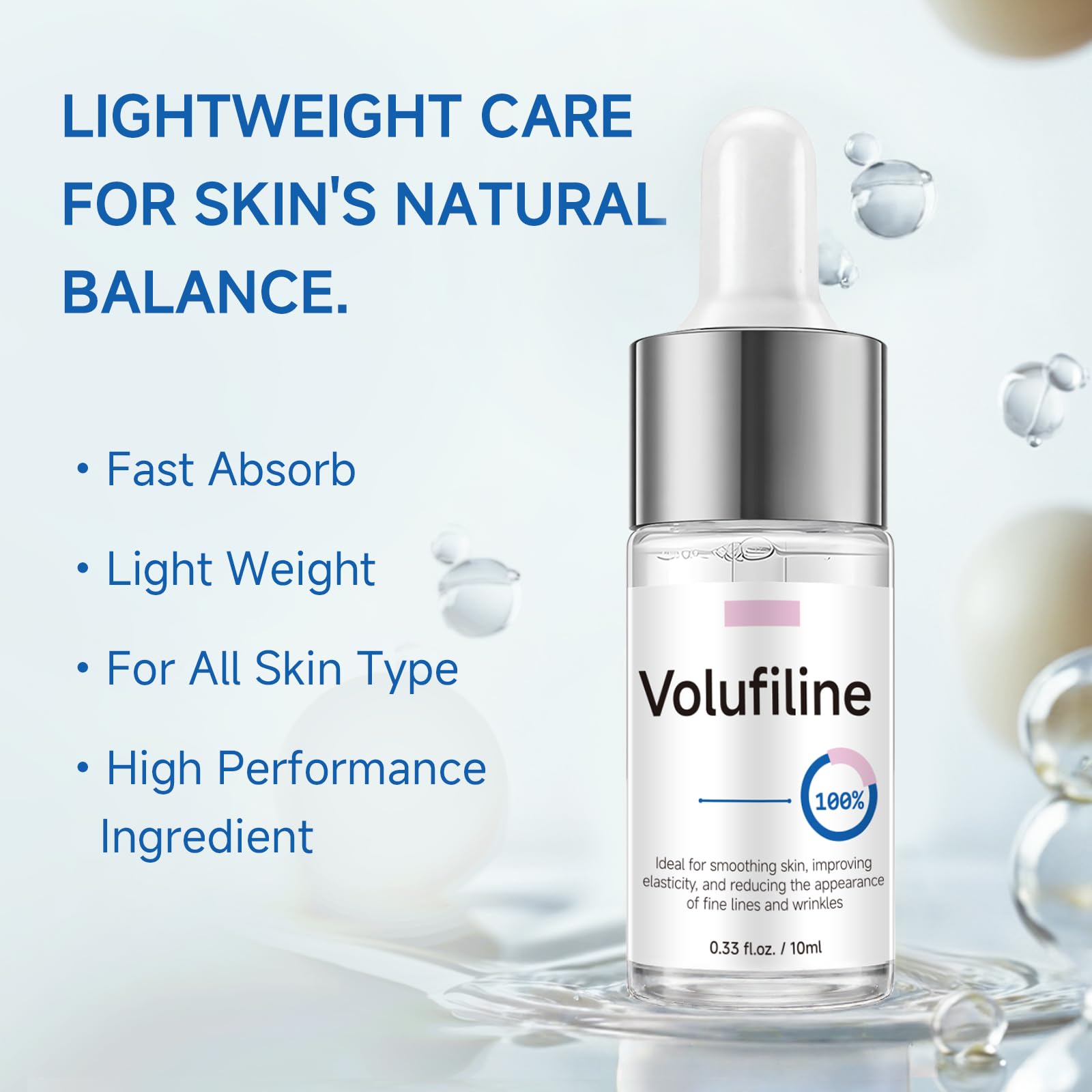 Volufiline Serum, Volufiline Under Eye Serum, Cosmetic Grade Ampoule for Skin Elasticity Improvement, Face & Body Fine Lines, Hydrating Texture, 10ml*2 GUDE GUDE Au supplements