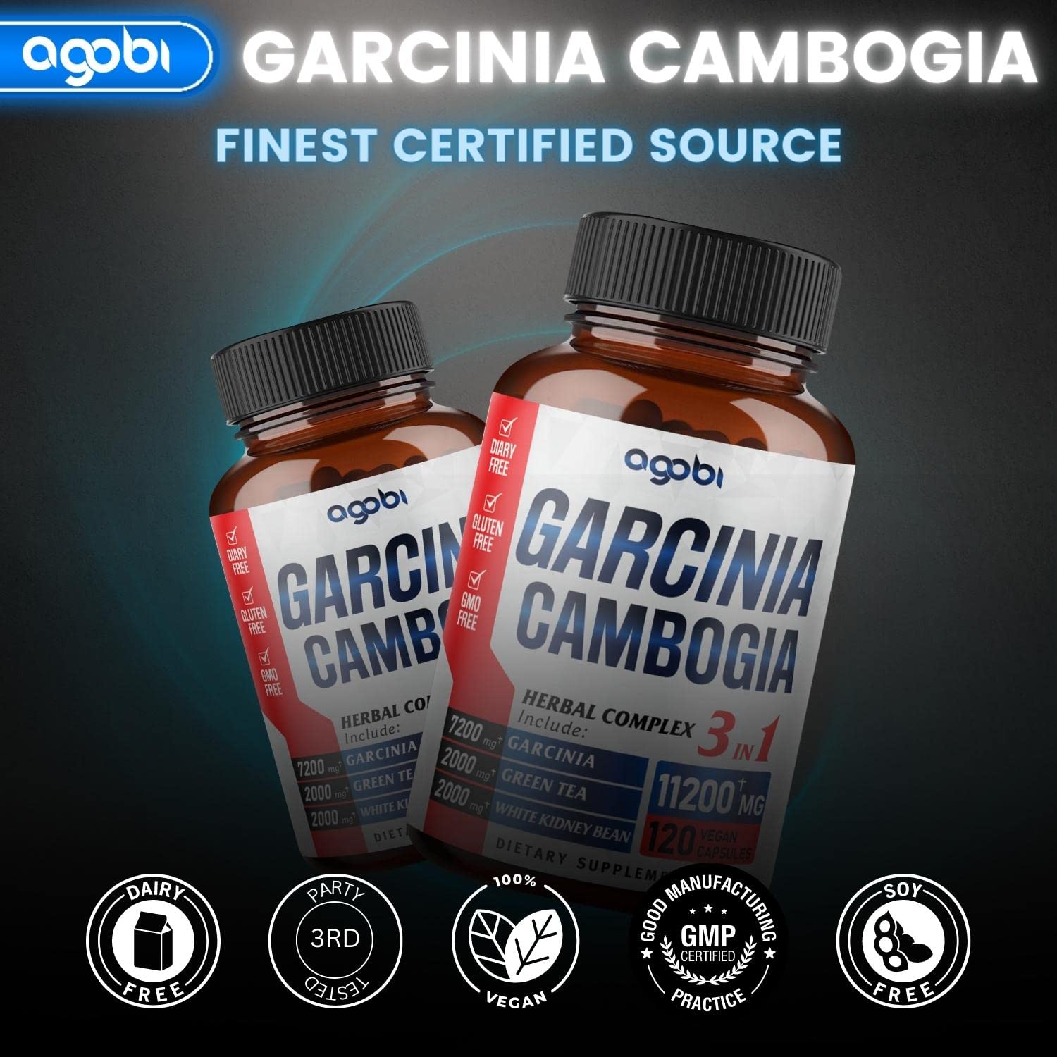 agobi 3in1 Garcinia Cambogia Extract Capsules - 11200mg Herbal Supplement for Body Health agobi Au supplements