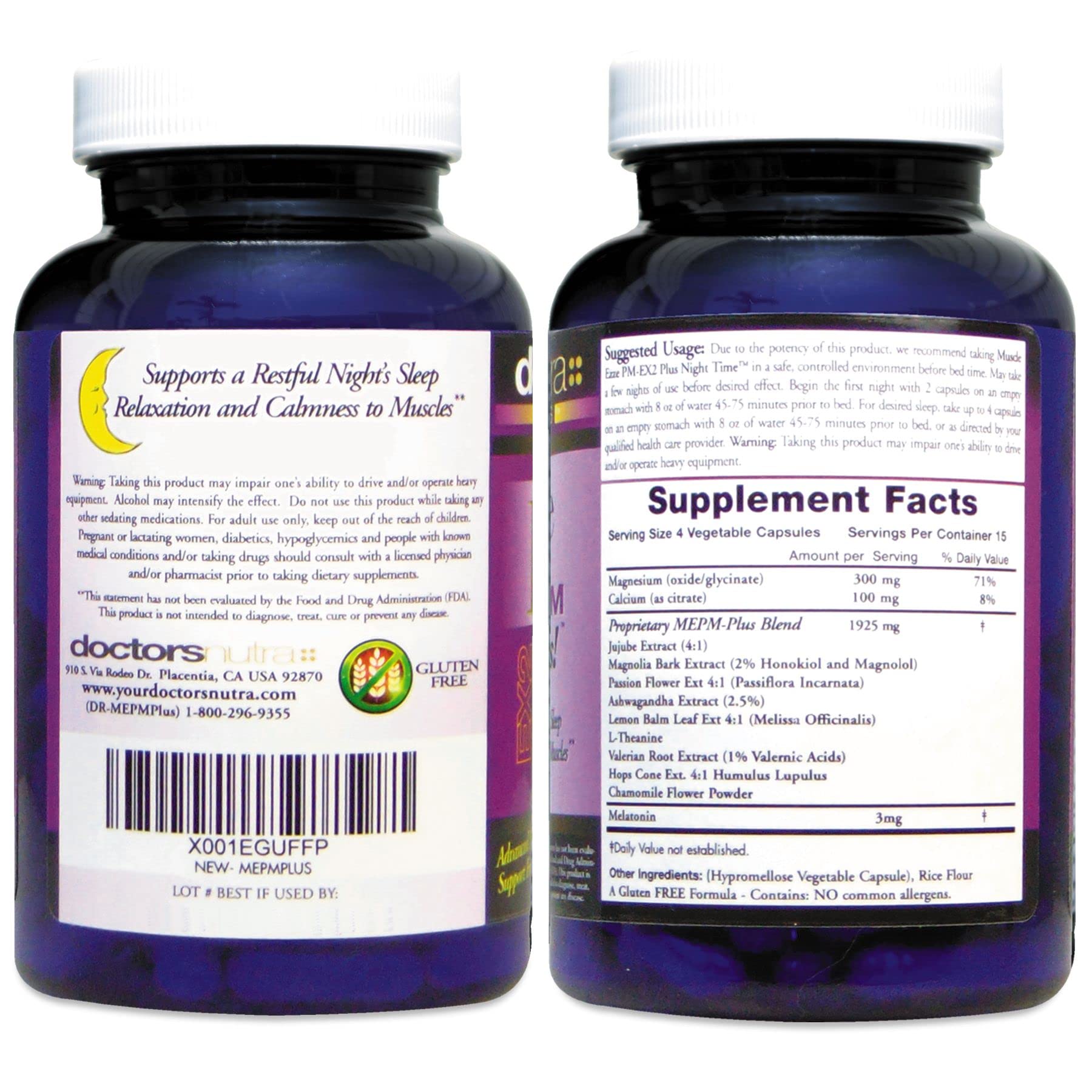 Muscle Ezze PM Plus Night Time Capsules by Doctors Nutra - Nighttime Use - Gluten-Free - 60 Capsules Doctors Nutra Nutraceuticals Au supplements