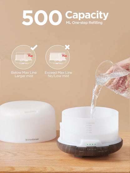 InnoGear 500ml Essential Oil Diffuser with Remote Control, Premium Ultrasonic Aromatherapy InnoGearUS supplements