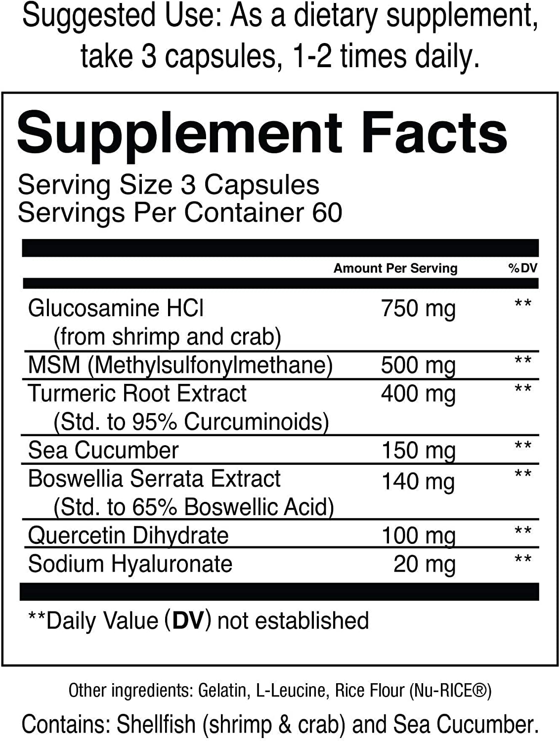 Jocko Fuel Joint Support Supplement - Glucosamine MSM for Joint Pain, Mobility, & Flexibility w/Turmeric & Boswellia (180 Capsules) Jocko Fuel Au supplements