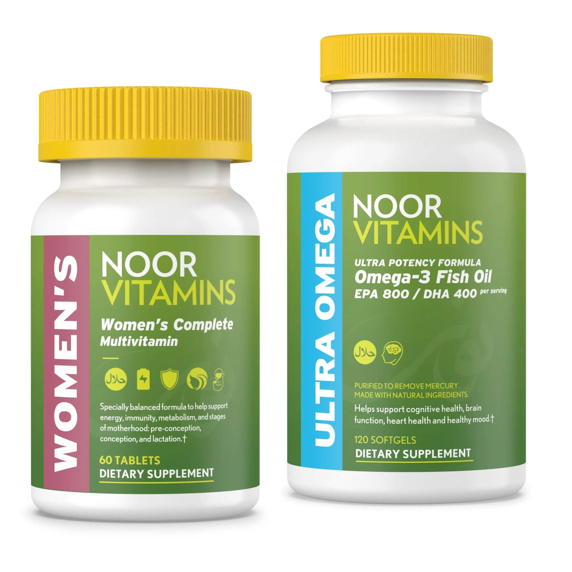 Noor Vitamins Women's Multivitamin and Omega Fish Oil Supplement Bundle Noor Vitamins Au supplements