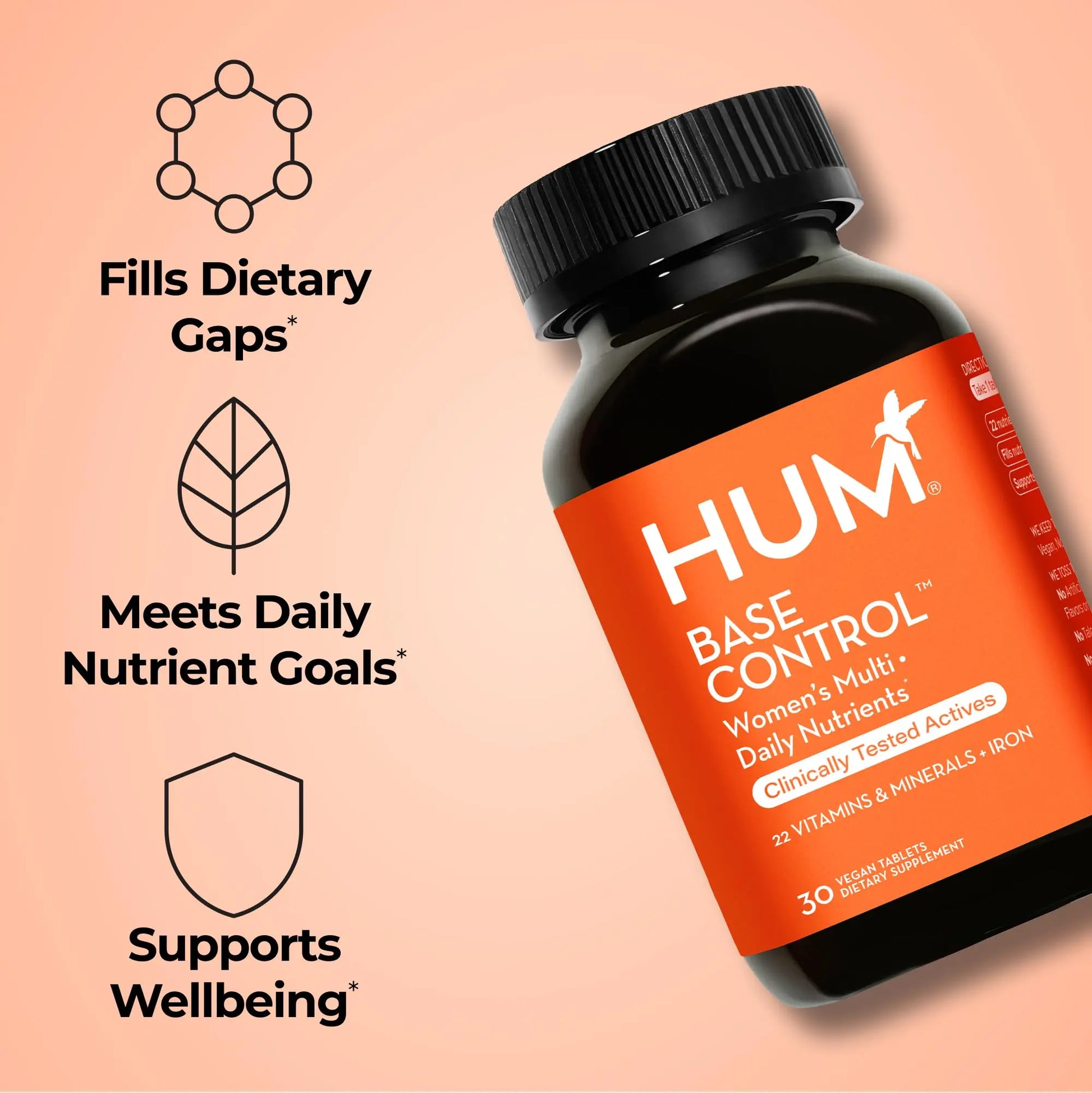 HUM Base Control Multivitamin for Women with Vitamin C, Iron, Biotin, Zinc, B Complex, Daily Women's Multivitamin, 22 Essential Vitamins & Minerals HUM Au supplements