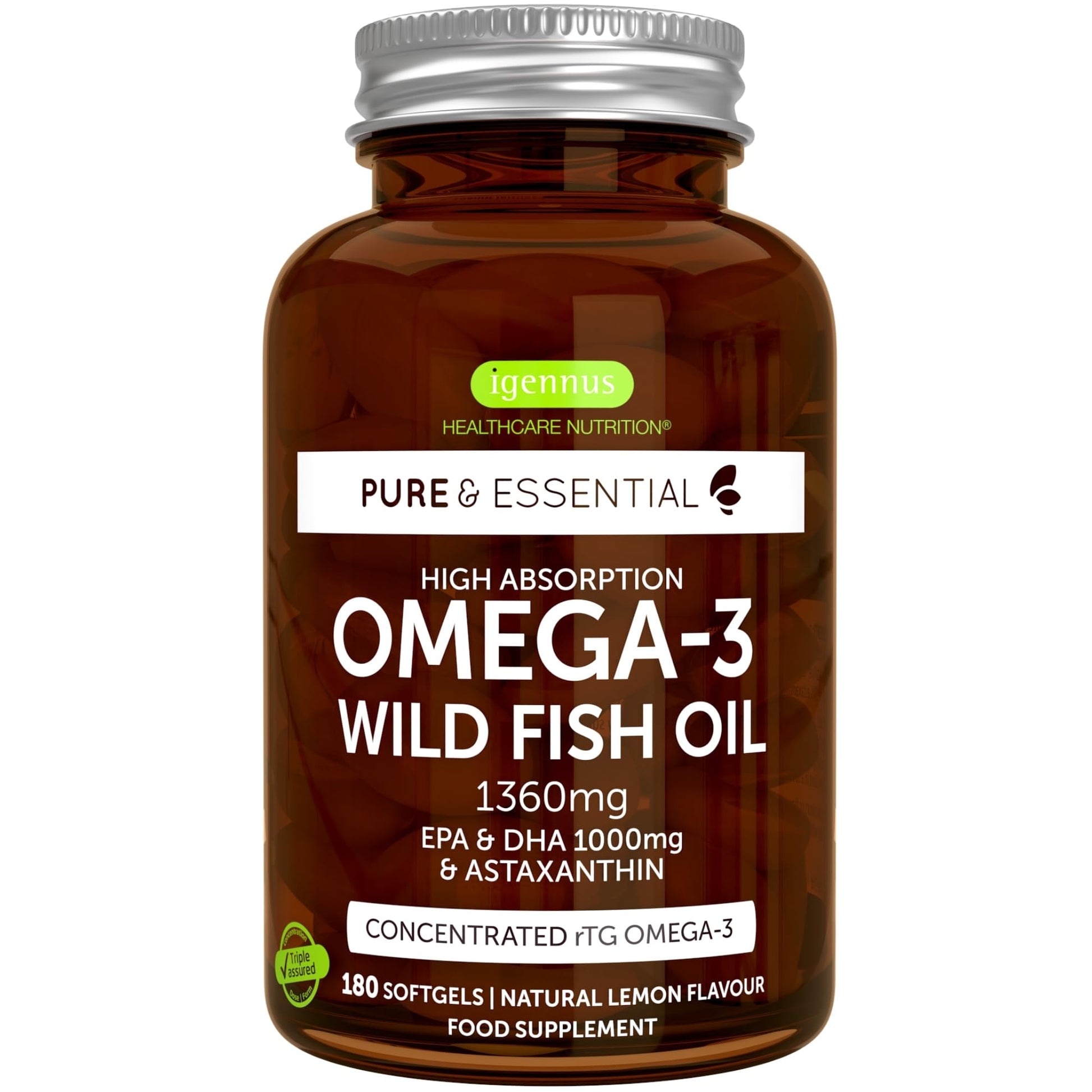 Omega-3 Wild Fish Oil & Astaxanthin, The Most Advanced High Absorption rTG Omega-3 Igennus Healthcare Nutrition Au supplements
