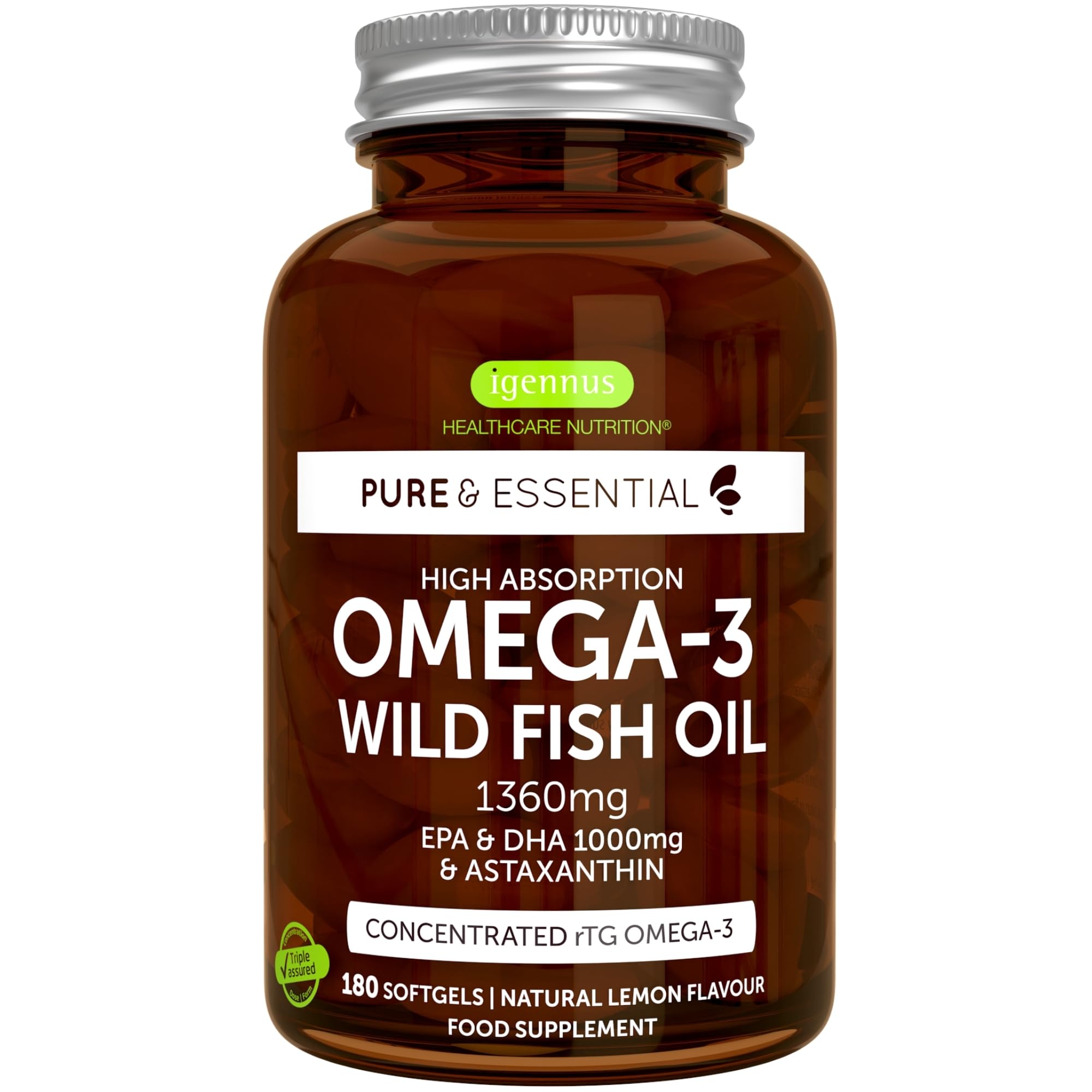 Omega-3 Wild Fish Oil & Astaxanthin, The Most Advanced High Absorption rTG Omega-3 Igennus Healthcare Nutrition Au supplements