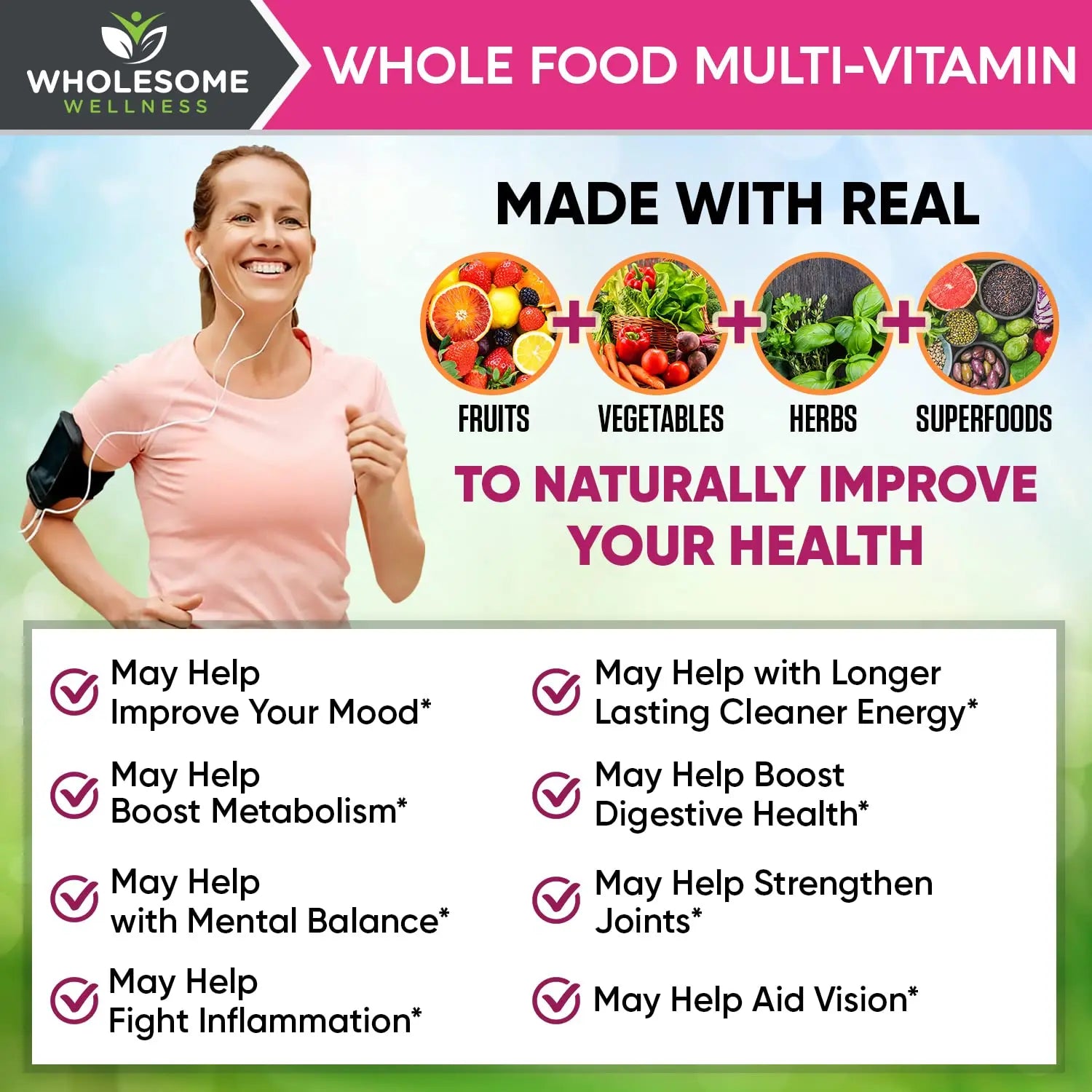Wholesome Wellness Whole Food Multivitamin for Women - Natural Multi Vitamins, Minerals, Organic Extracts - 120 Tablets Wholesome Wellness Au supplements